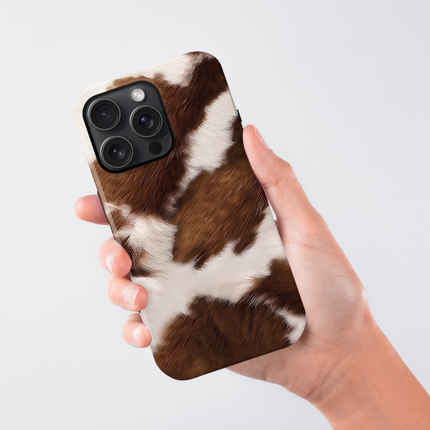 Brown Cowhide Pattern Custom Name Case Phone Case