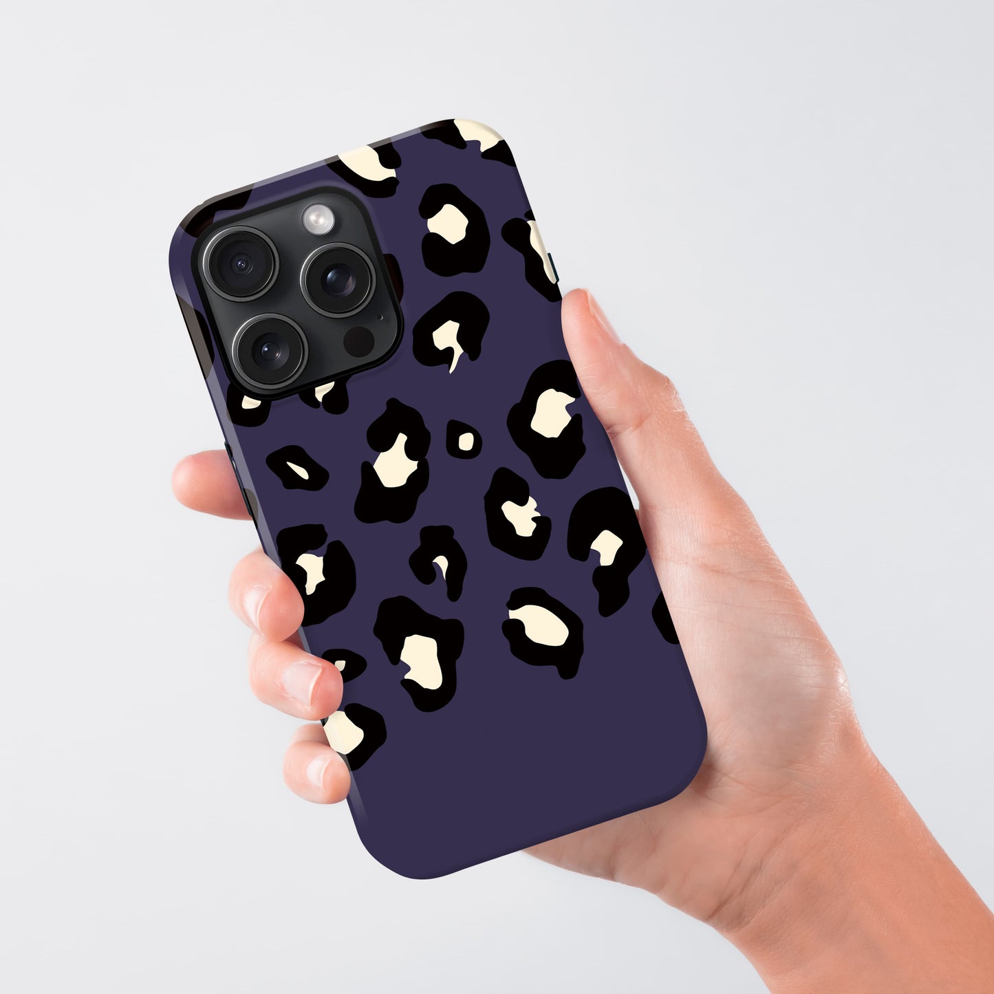 Dark Purple Custom Name Leopard Print Pattern Phone Case Phone Case