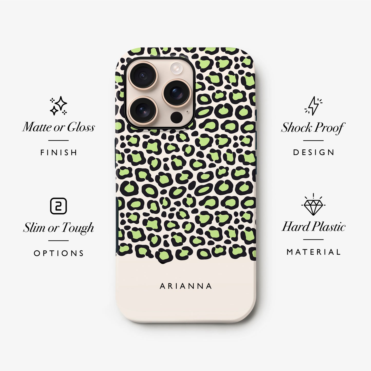 Personalised Green Leopard Print Spots Case Phone Case
