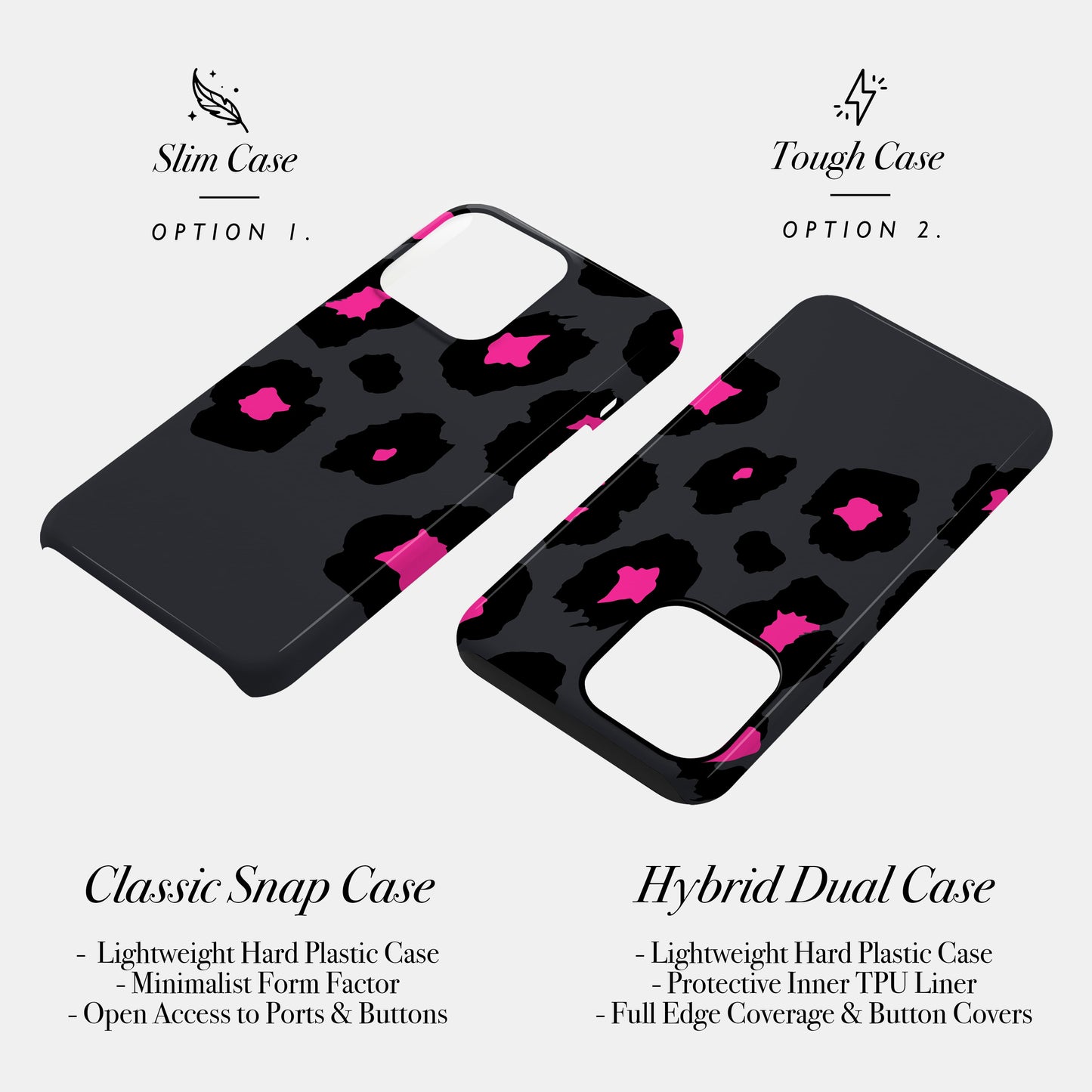 Pink Grey Leopard Print Case Phone Case