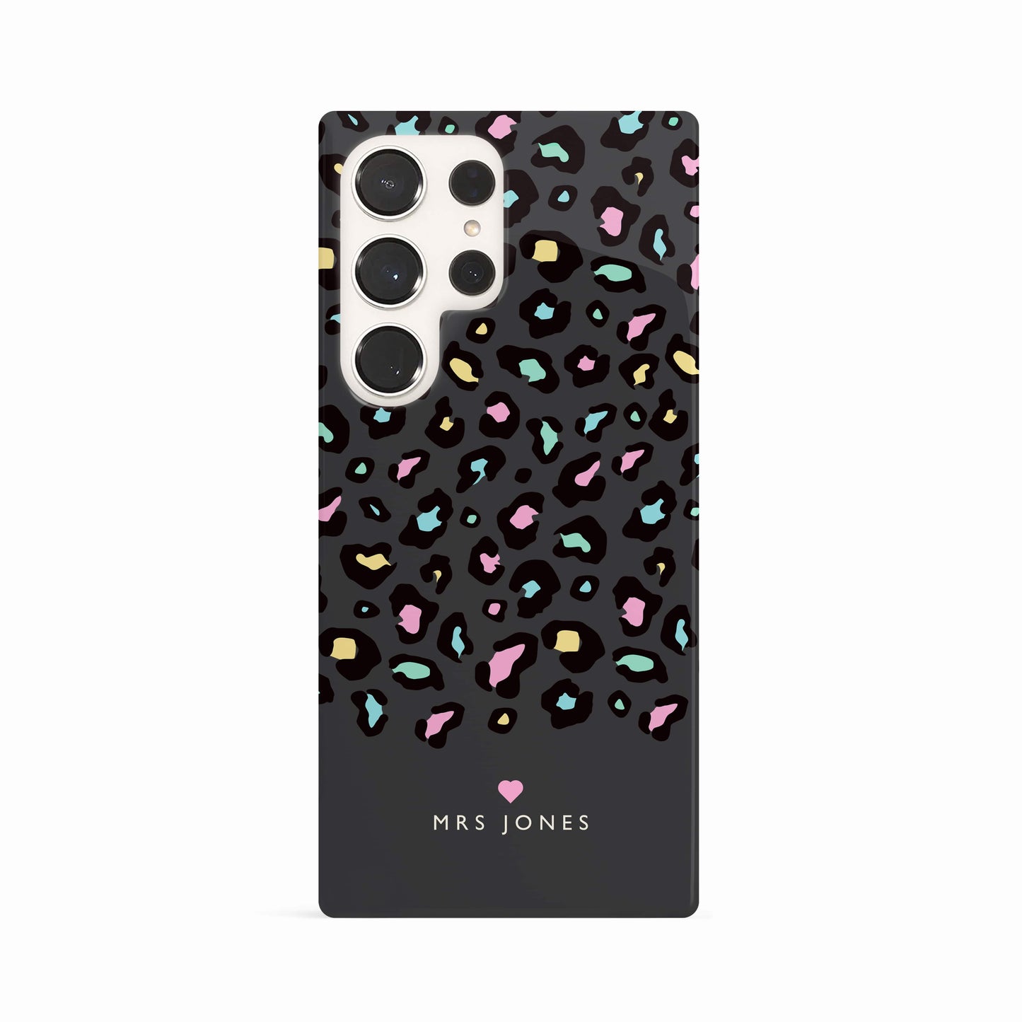 Personalised Grey Rainbow Leopard Print Spot Case Phone Case