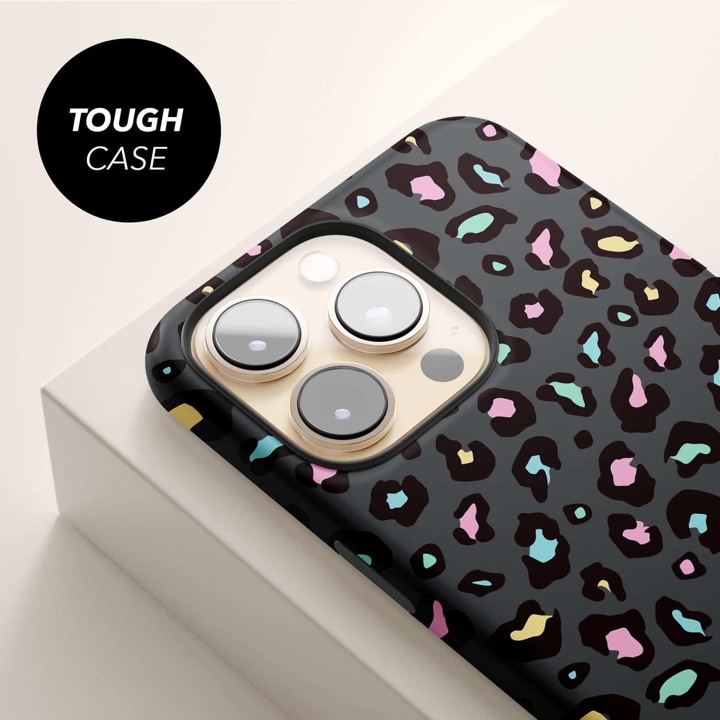 Personalised Grey Rainbow Leopard Print Spot Case Phone Case