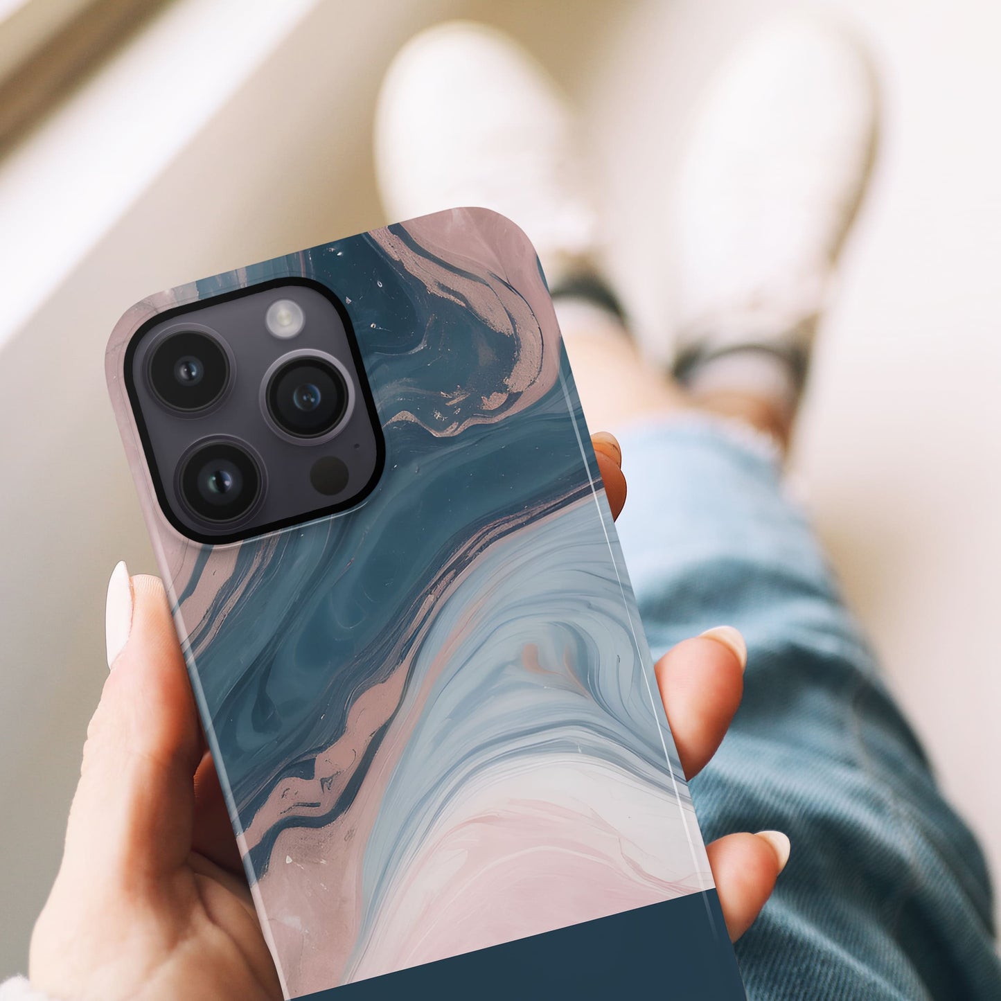 Rose Gold and Blue Marble Personalised Phone Case  Phone Case