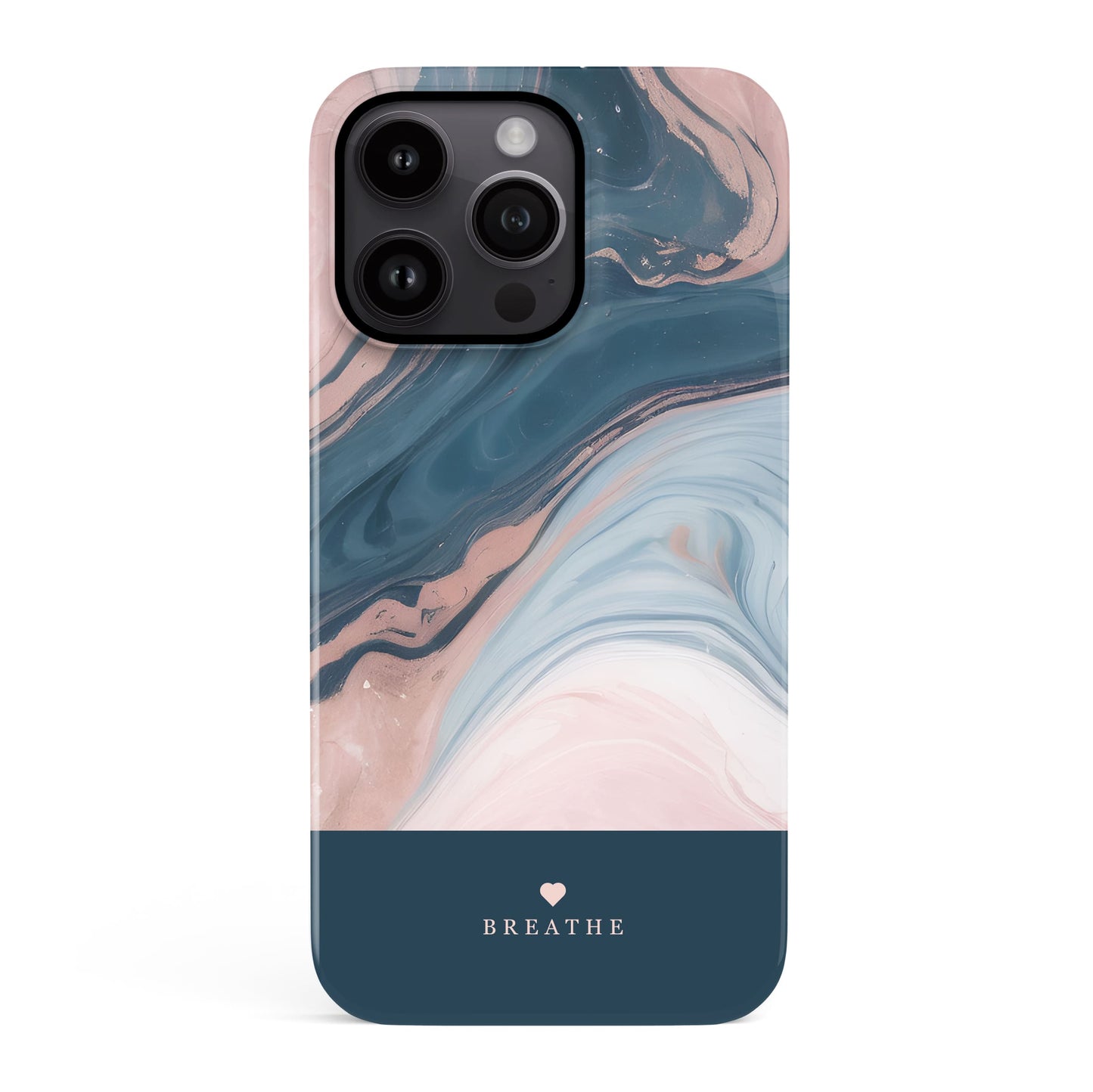 Rose Gold and Blue Marble Personalised Phone Case iPhone 16 Pro Phone Case