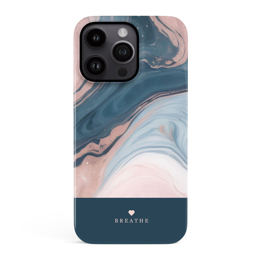 Rose Gold and Blue Marble Personalised Phone Case iPhone 15 Phone Case