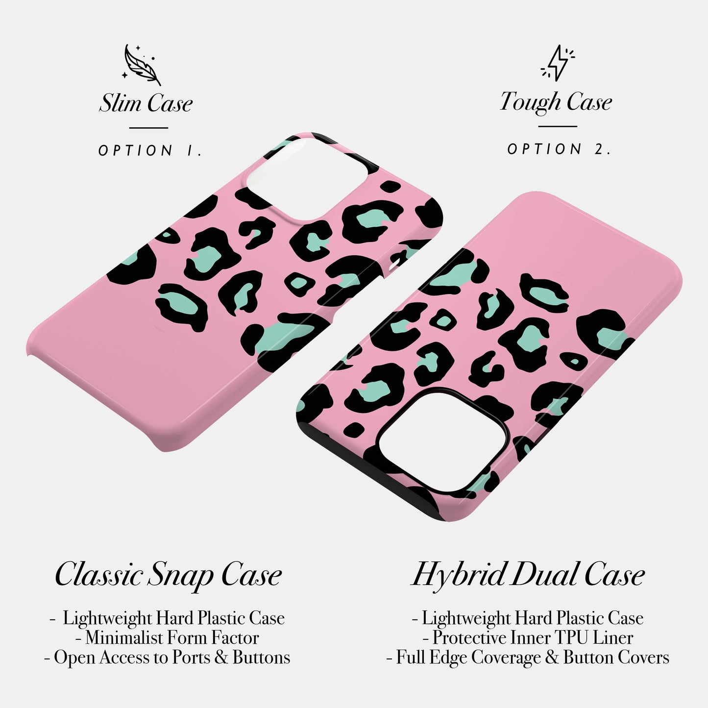 Personalised Pink And Blue Leopard Print Case Phone Case