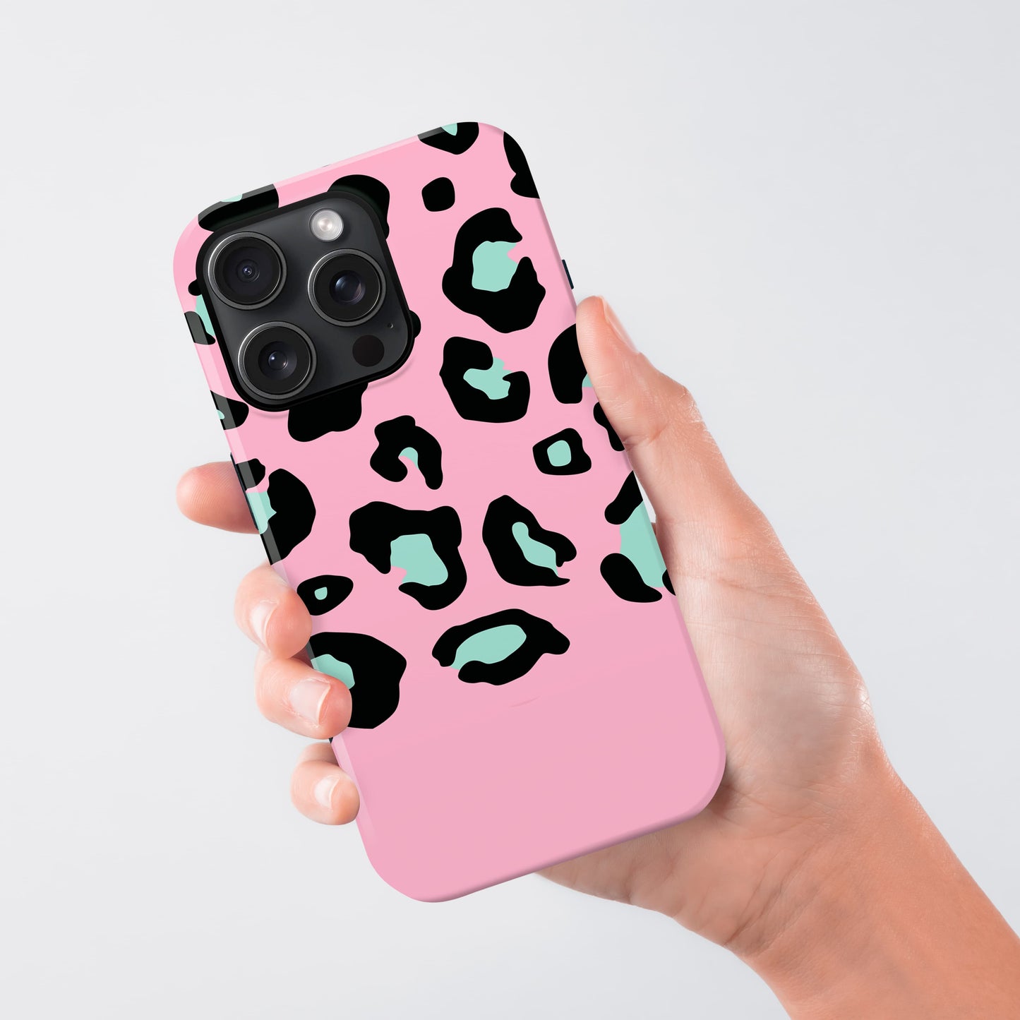Personalised Pink And Blue Leopard Print Case Phone Case