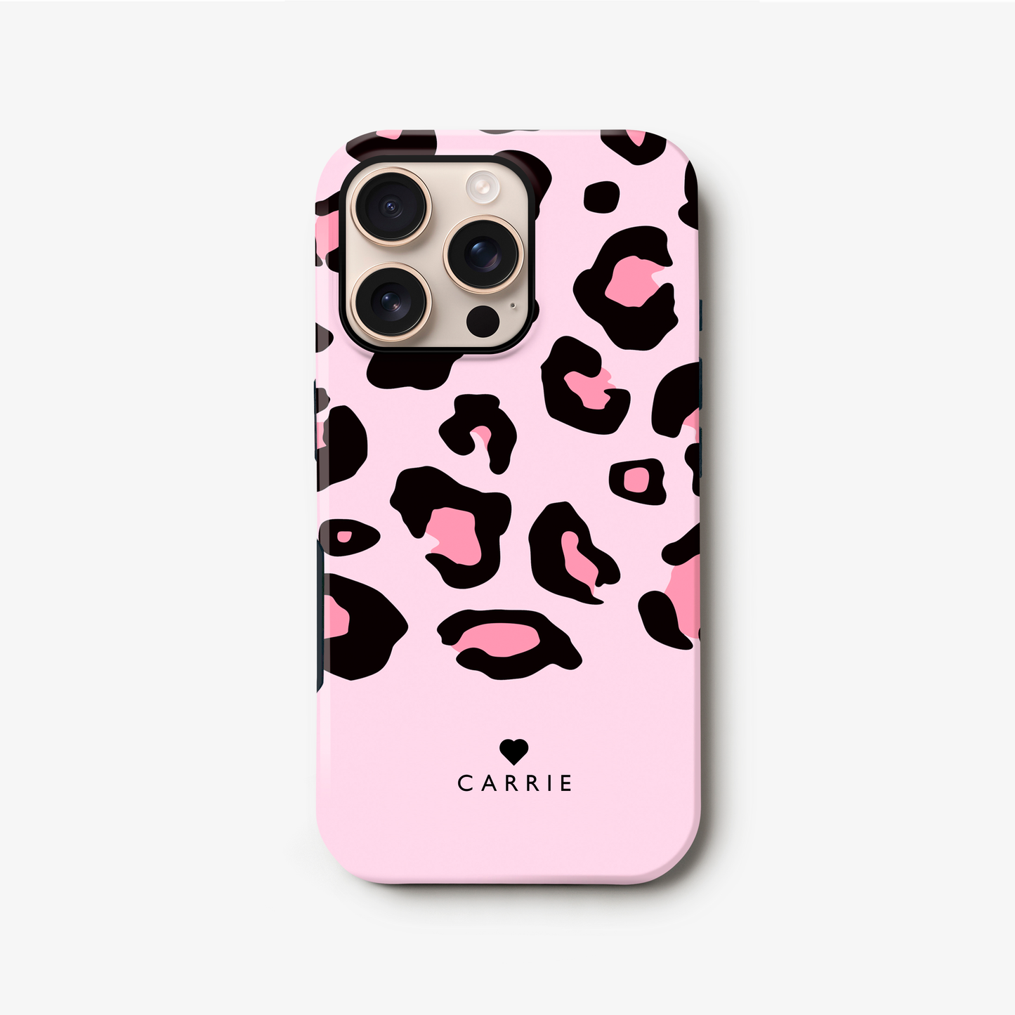 Bubblegum Pink Personalised Leopard Print Case iPhone 16 Phone Case