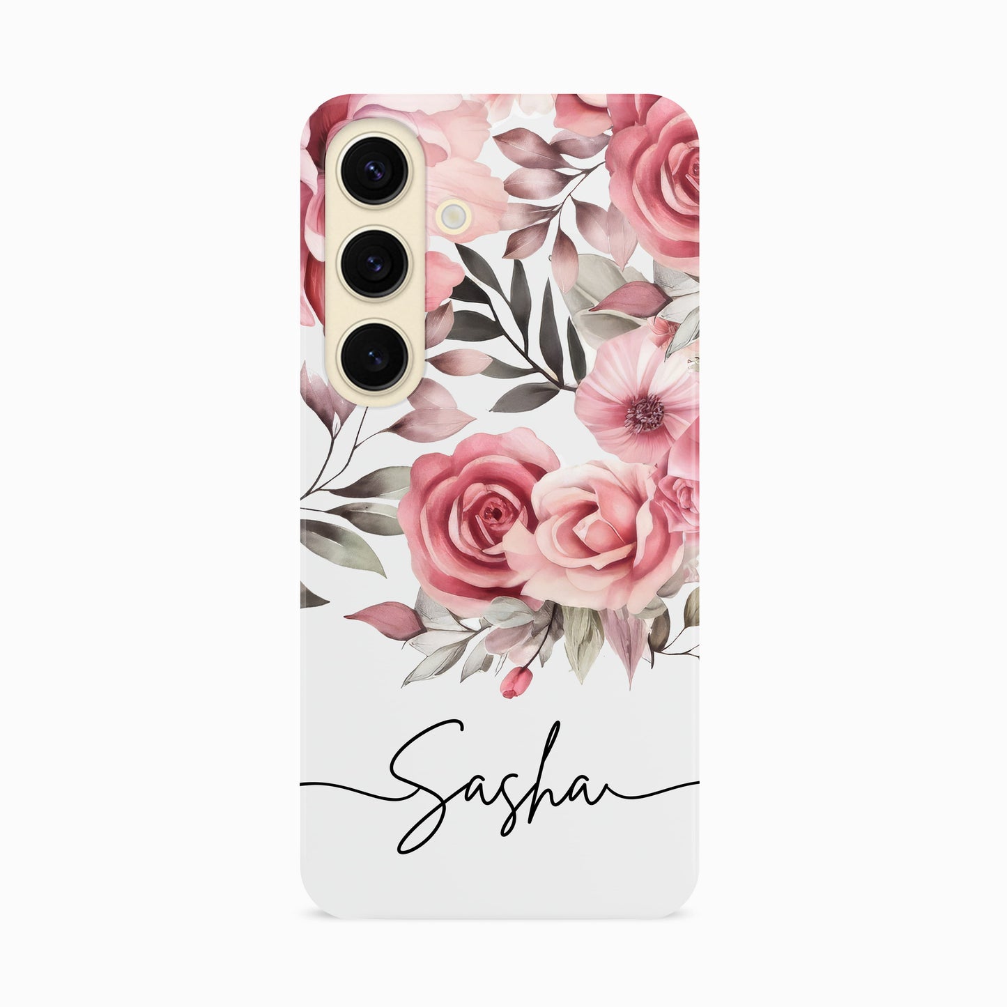 Personalised Pink Rose Floral Art Case Phone Case