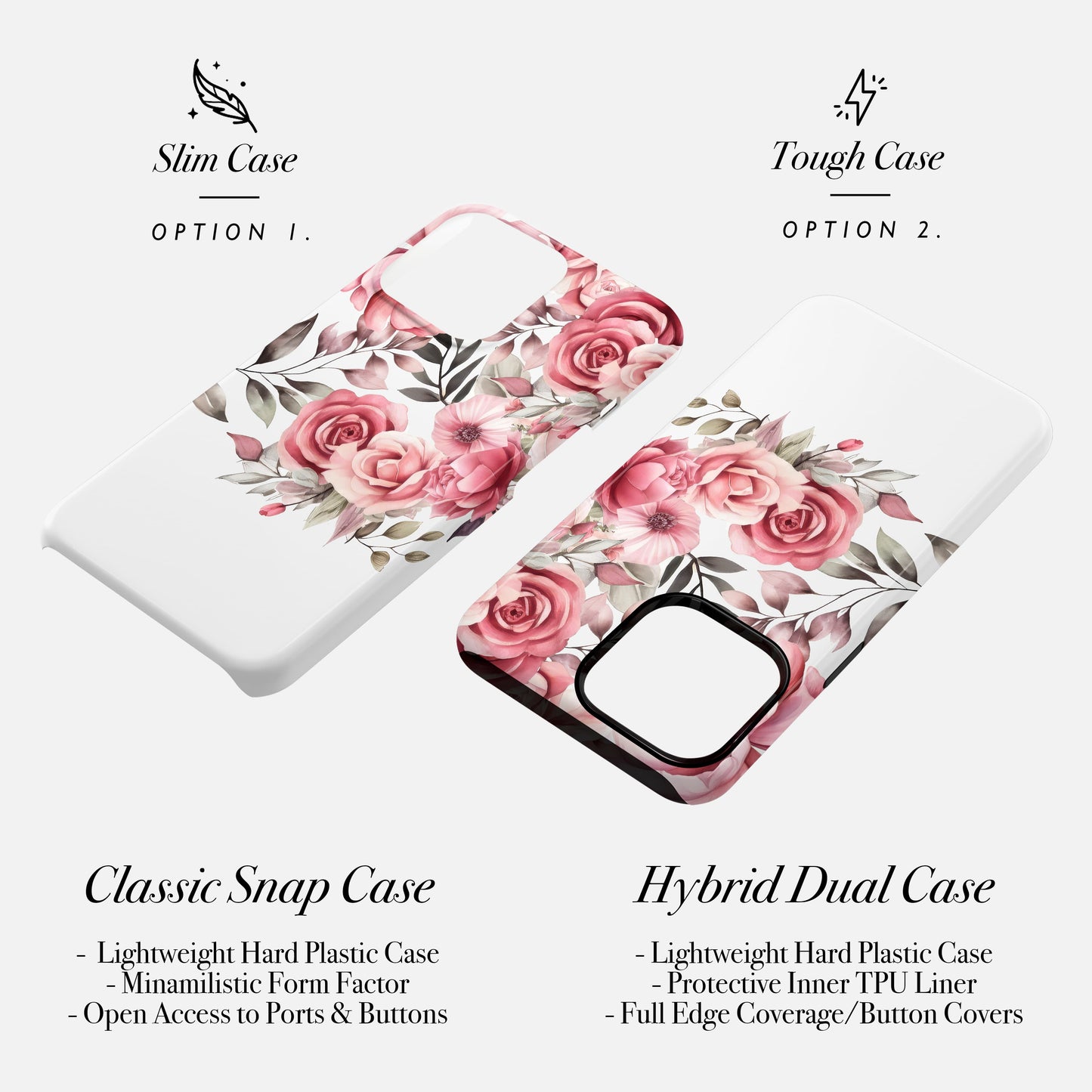 Personalised Rose Floral Phone Case Phone Case