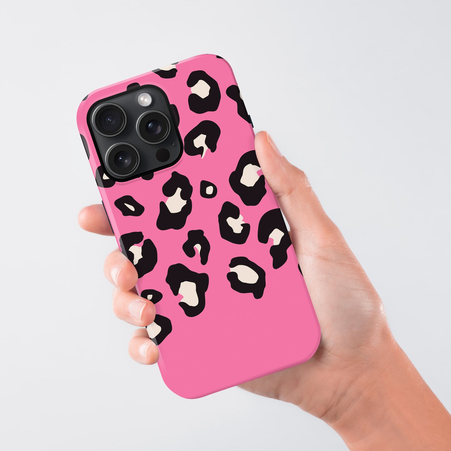 Baby Pink Custom Name Leopard Print Phone Case Phone Case