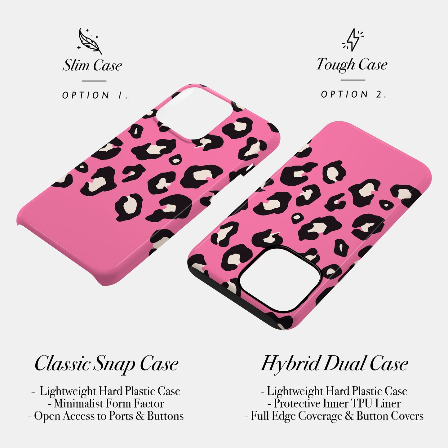 Baby Pink Custom Name Leopard Print Phone Case Phone Case