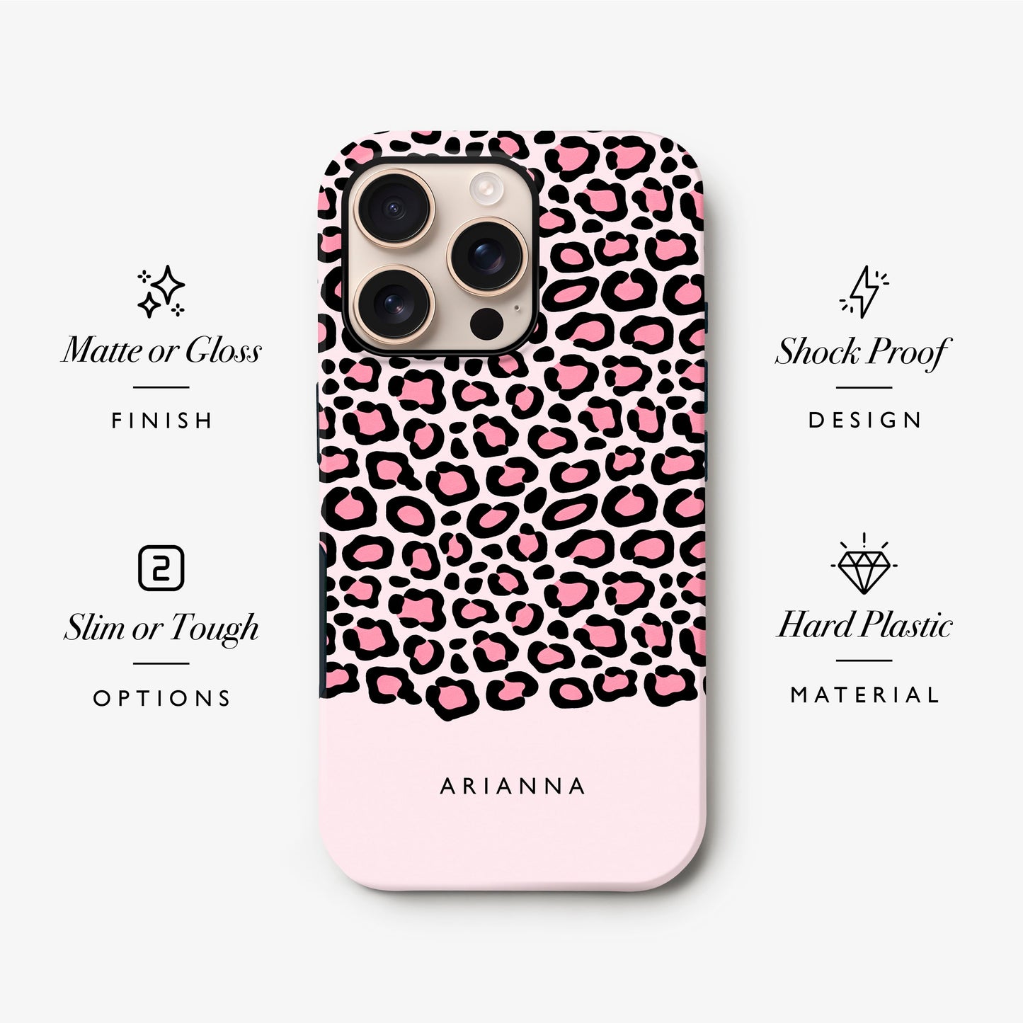 Personalised Pink Shades Leopard Print Case Phone Case