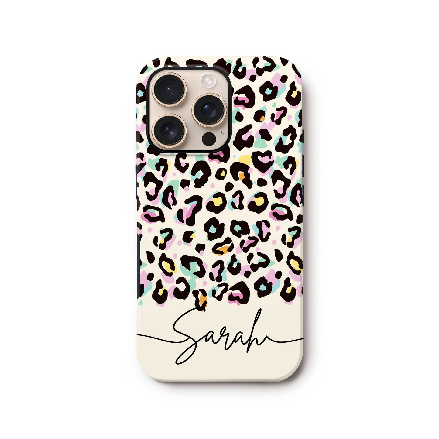 Custom Rainbow Spot Leopard Print Case iPhone 16 Phone Case
