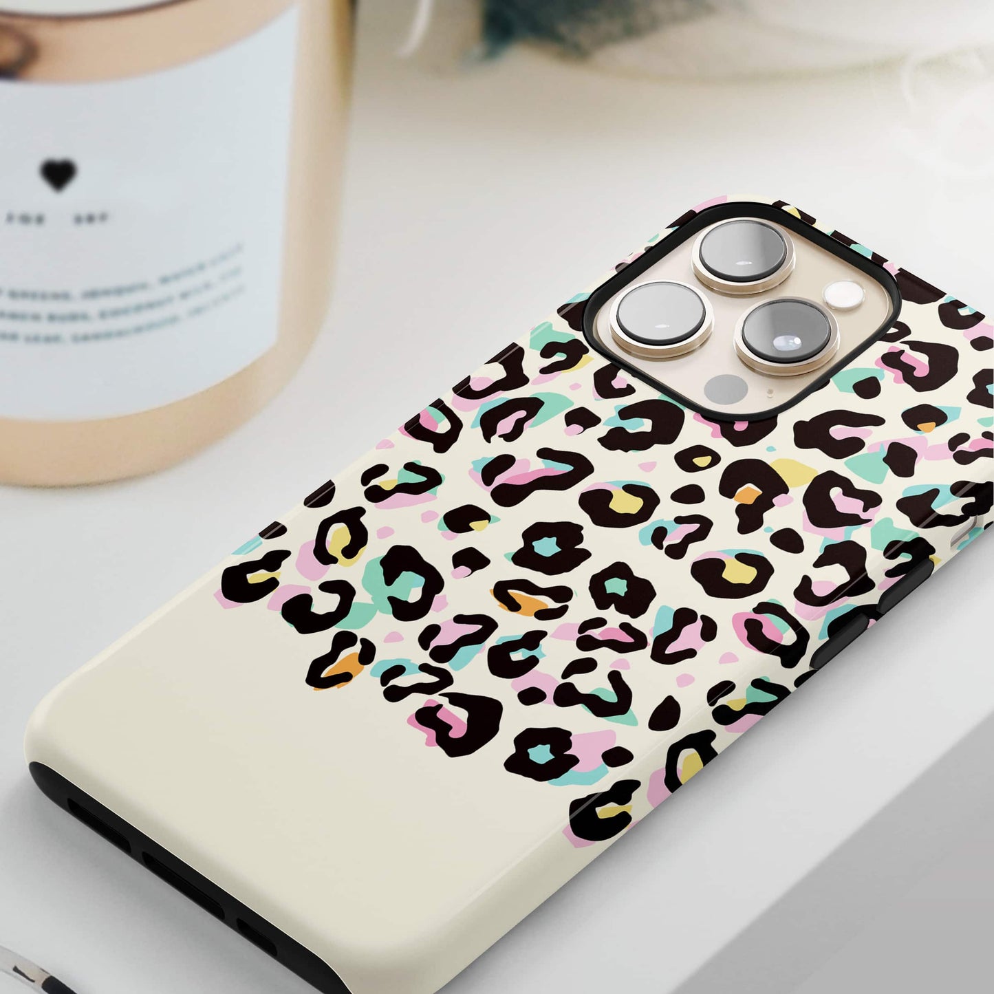Custom Rainbow Spot Leopard Print Case Phone Case