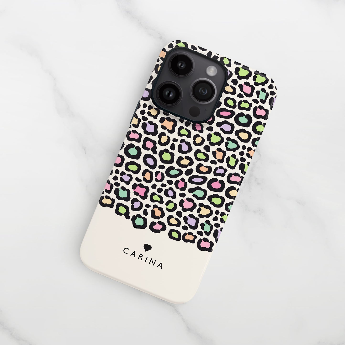 Personalised Rainbow Leopard Print Case Phone Case