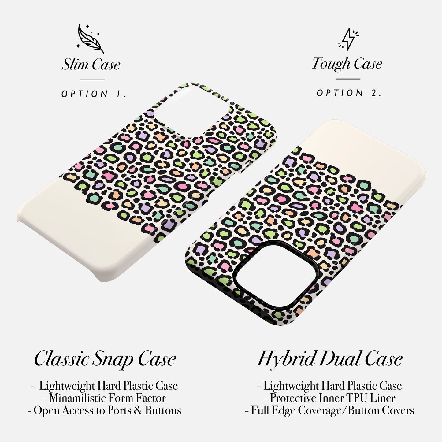 Personalised Rainbow Leopard Print Case Phone Case