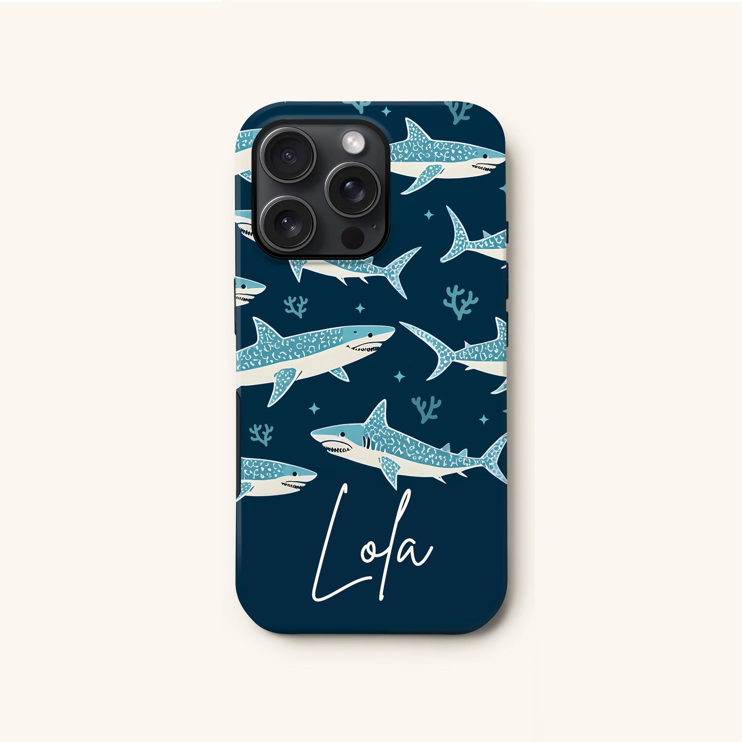 Personalised Shark Pattern Phone Case iPhone 16 Phone Case