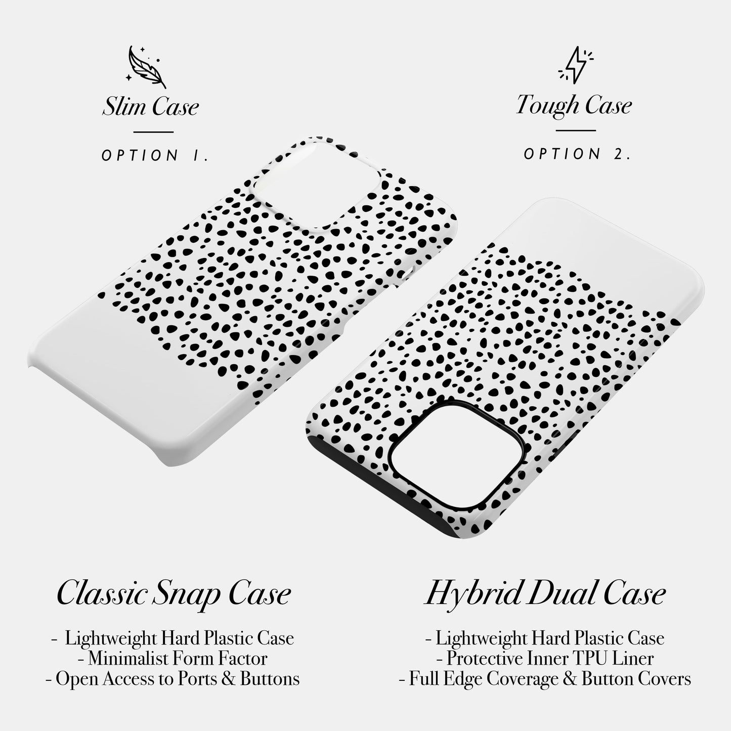 Black Dots Personalised Monogram Phone Case Phone Case