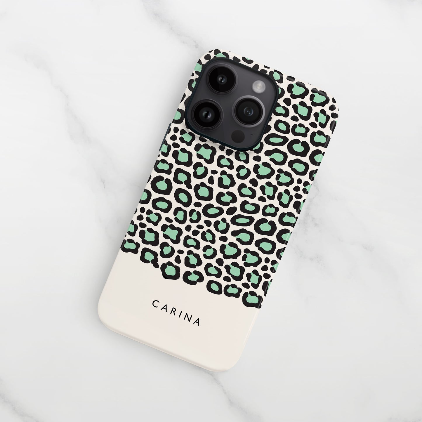 Personalised Teal Blue Leopard Print Case Phone Case