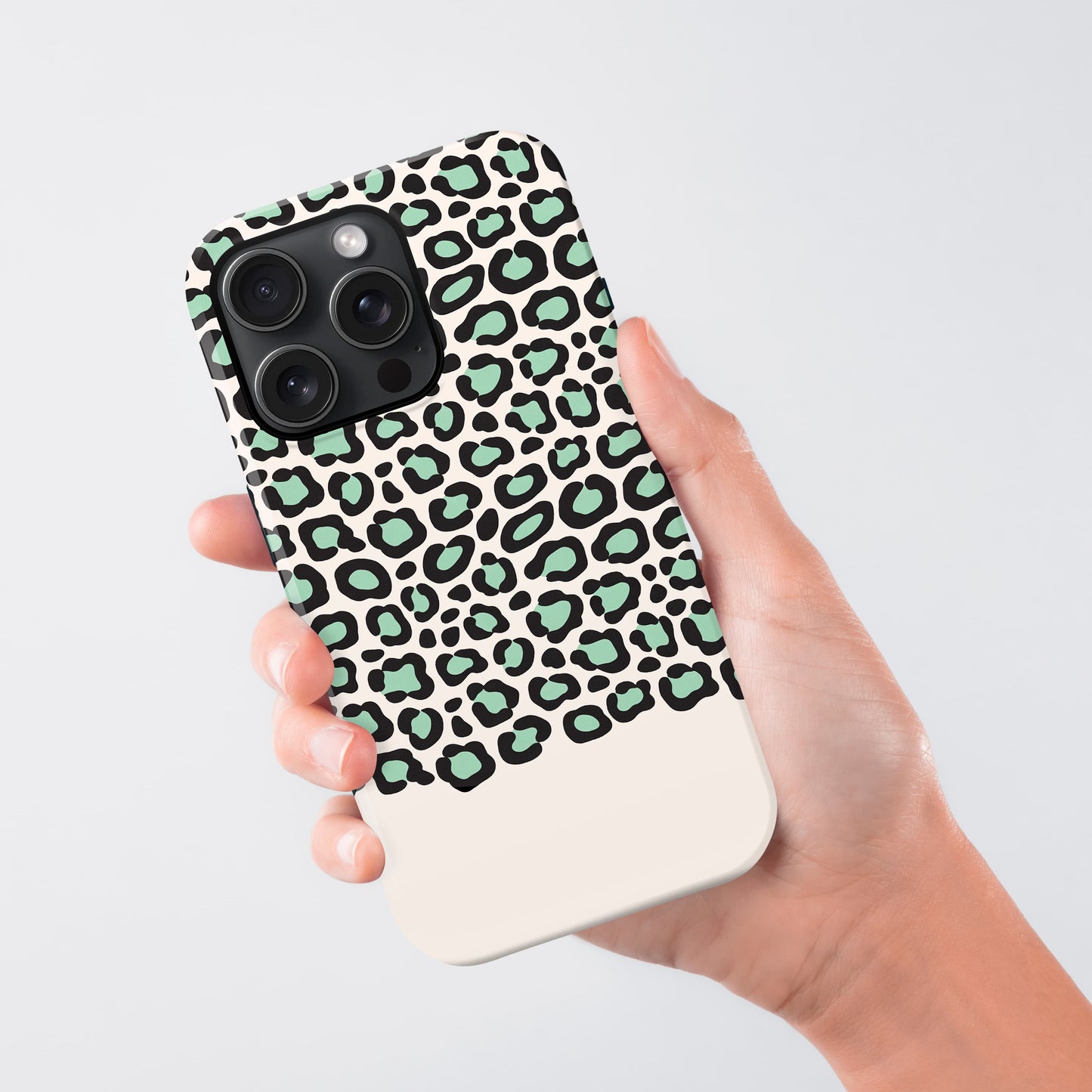Personalised Teal Blue Leopard Print Case Phone Case