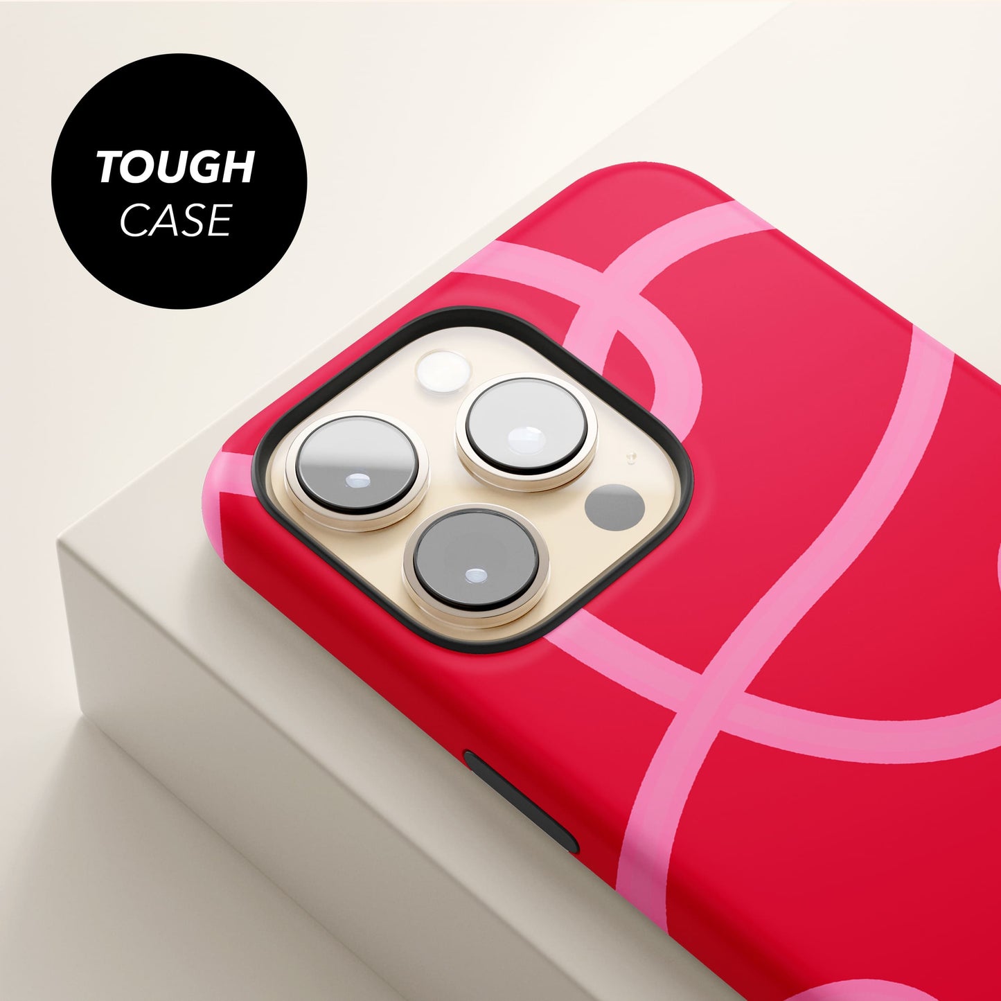 Personalised Red Pink Abstract Lines Case Phone Case