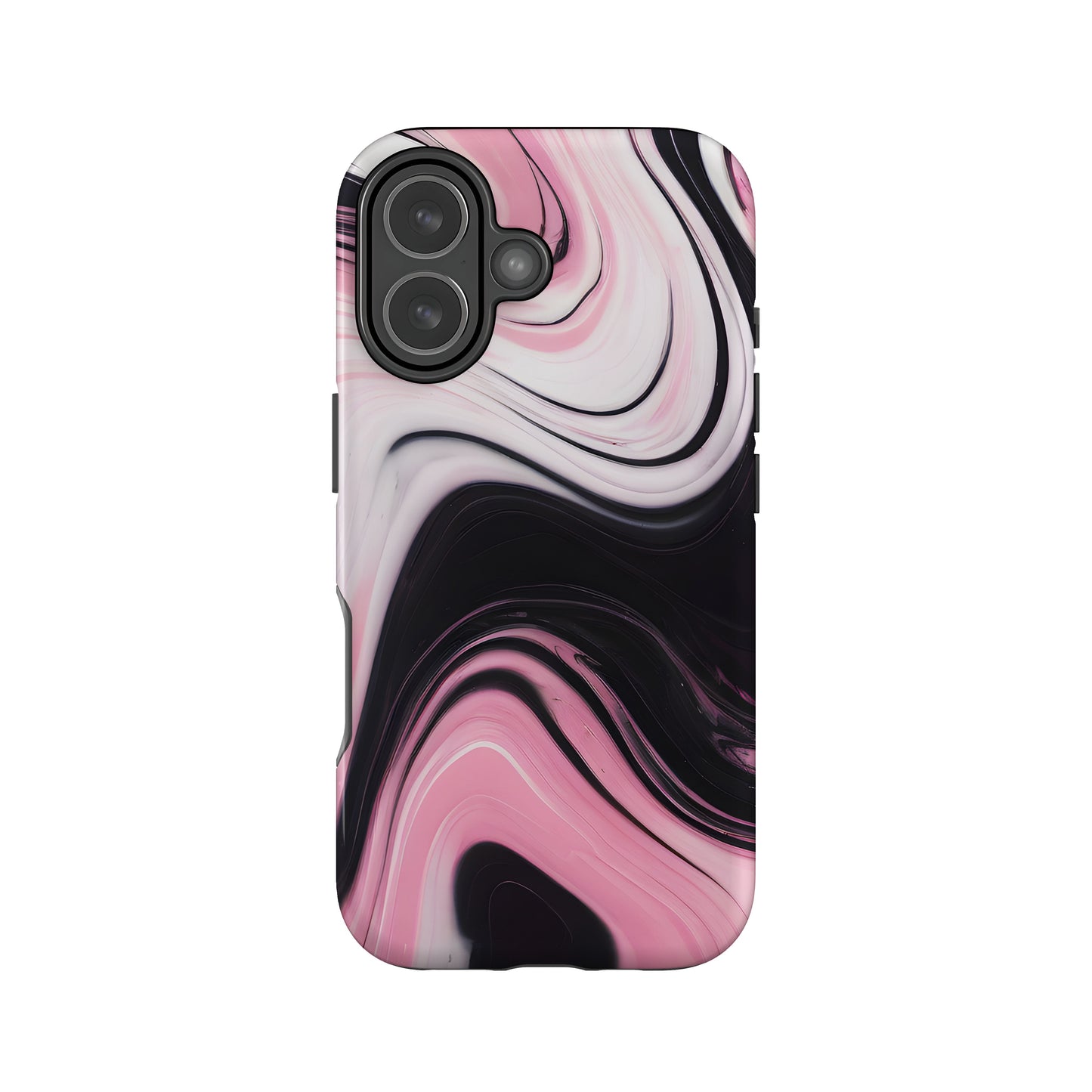 Black and Pink Swirl Print Case iPhone 17 Phone Case