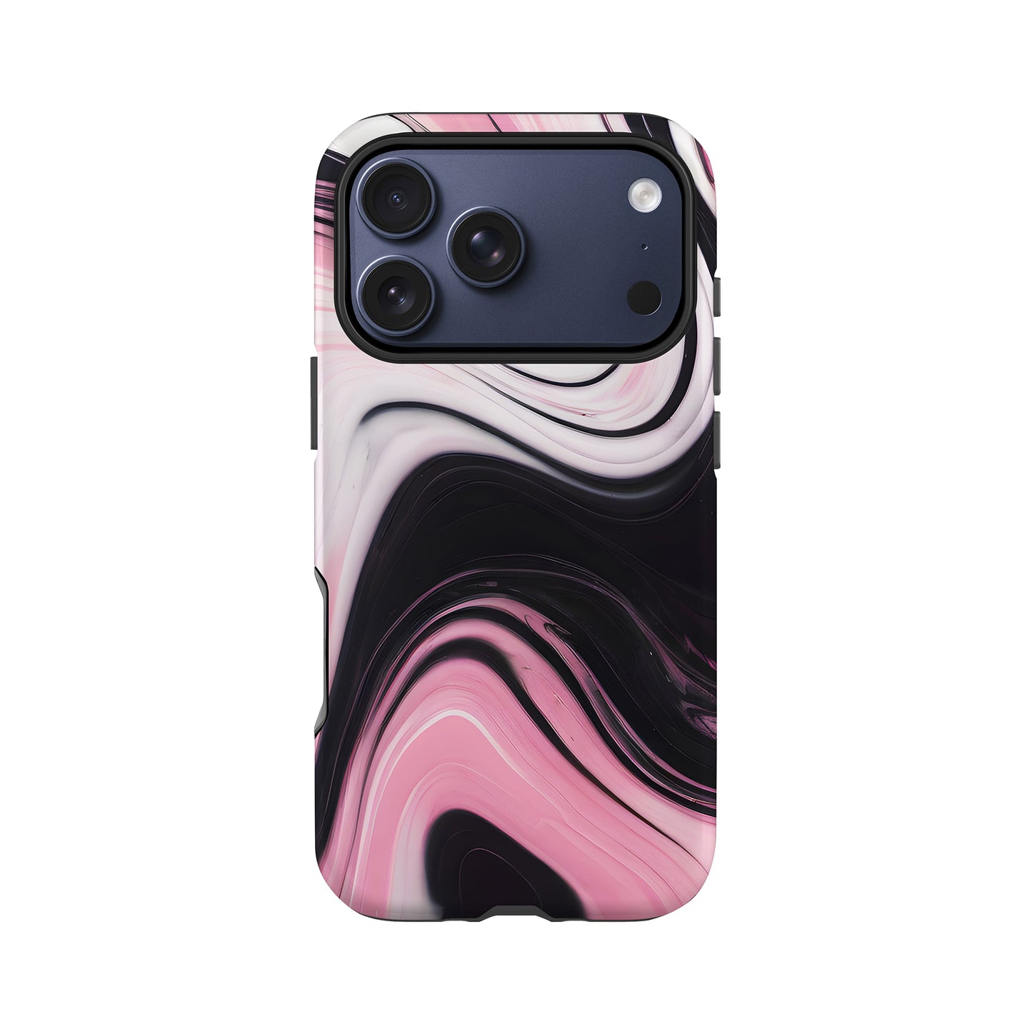 Black and Pink Swirl Print Case iPhone 17 Pro Phone Case