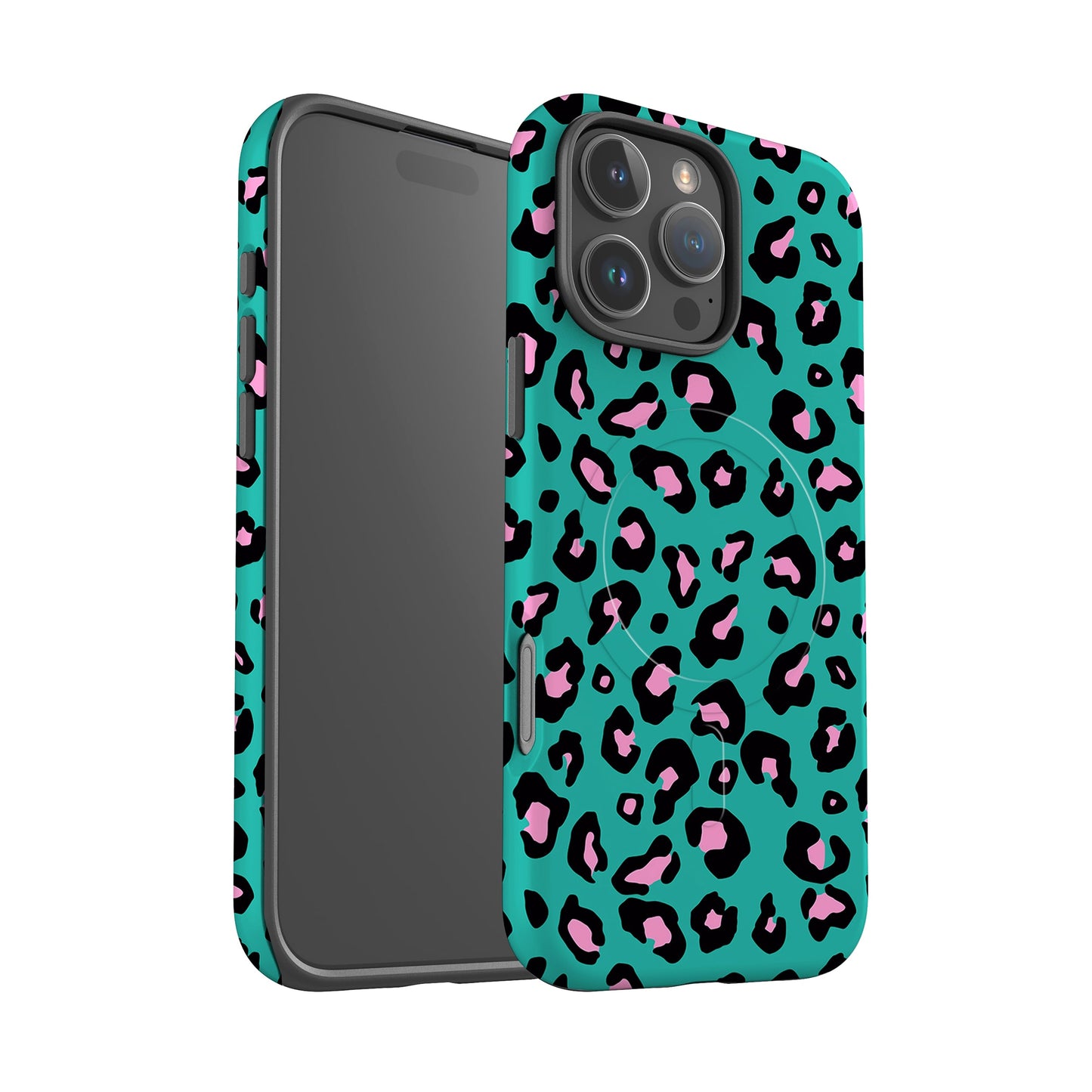 Blue Pink Micro Leopard Print Magsafe Case