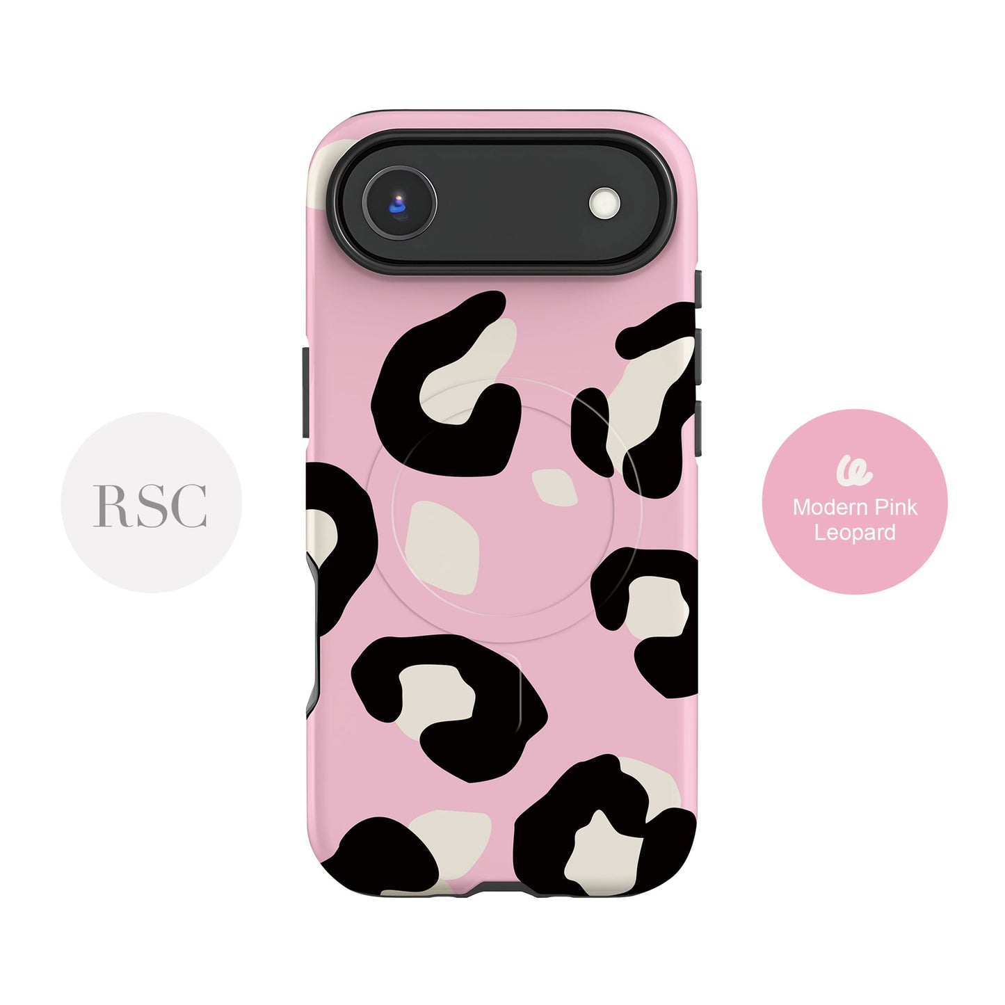 Baby Pink Modern Leopard Print Magsafe Case