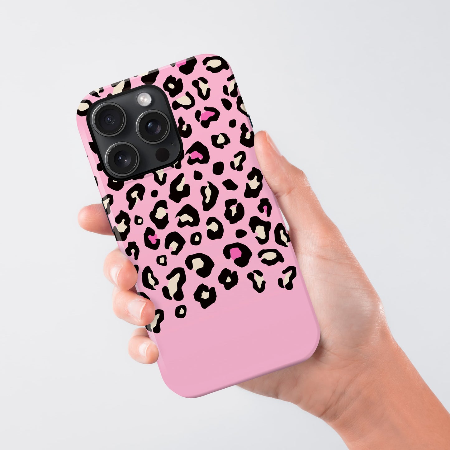 Pink Heart Personalised Leopard Print Case Phone Case