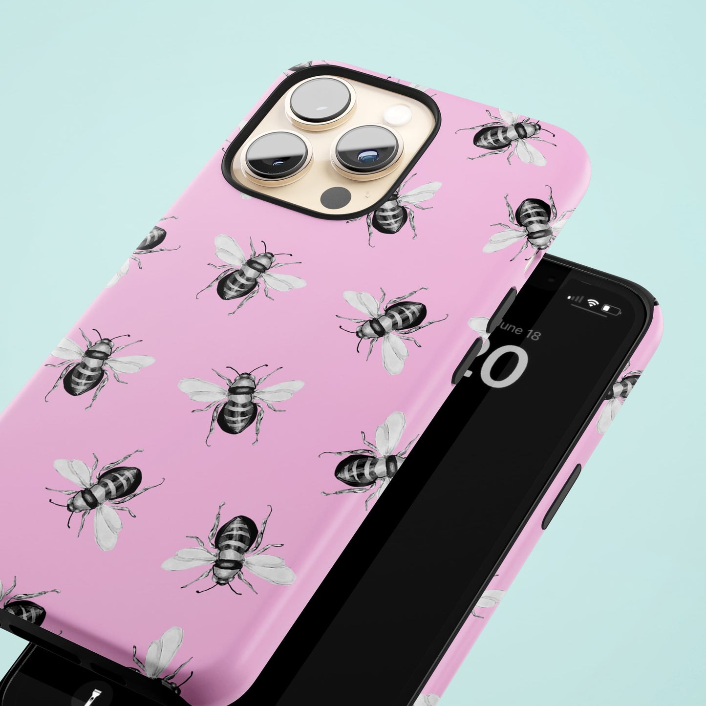 Pink Honey Bee Pattern Case Phone Case