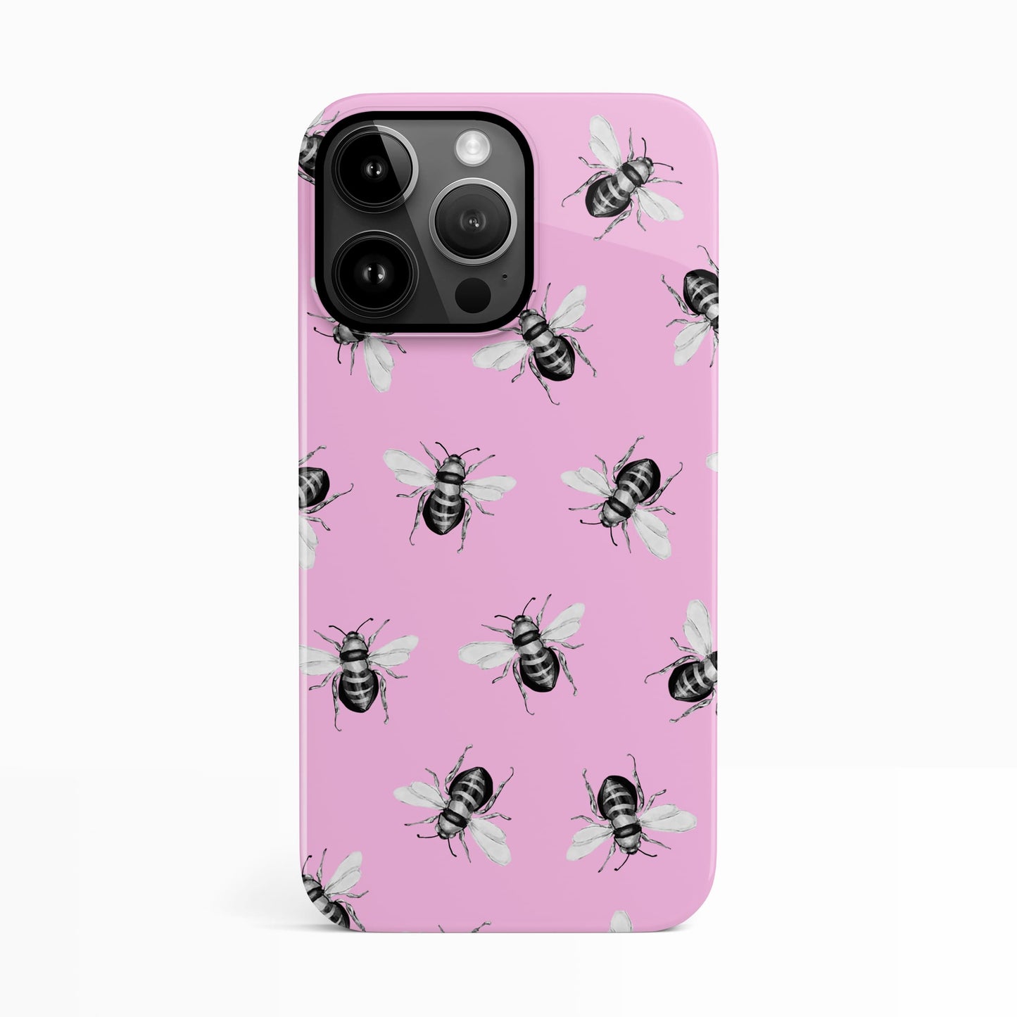 Pink Honey Bee Pattern Case iPhone 16 Phone Case