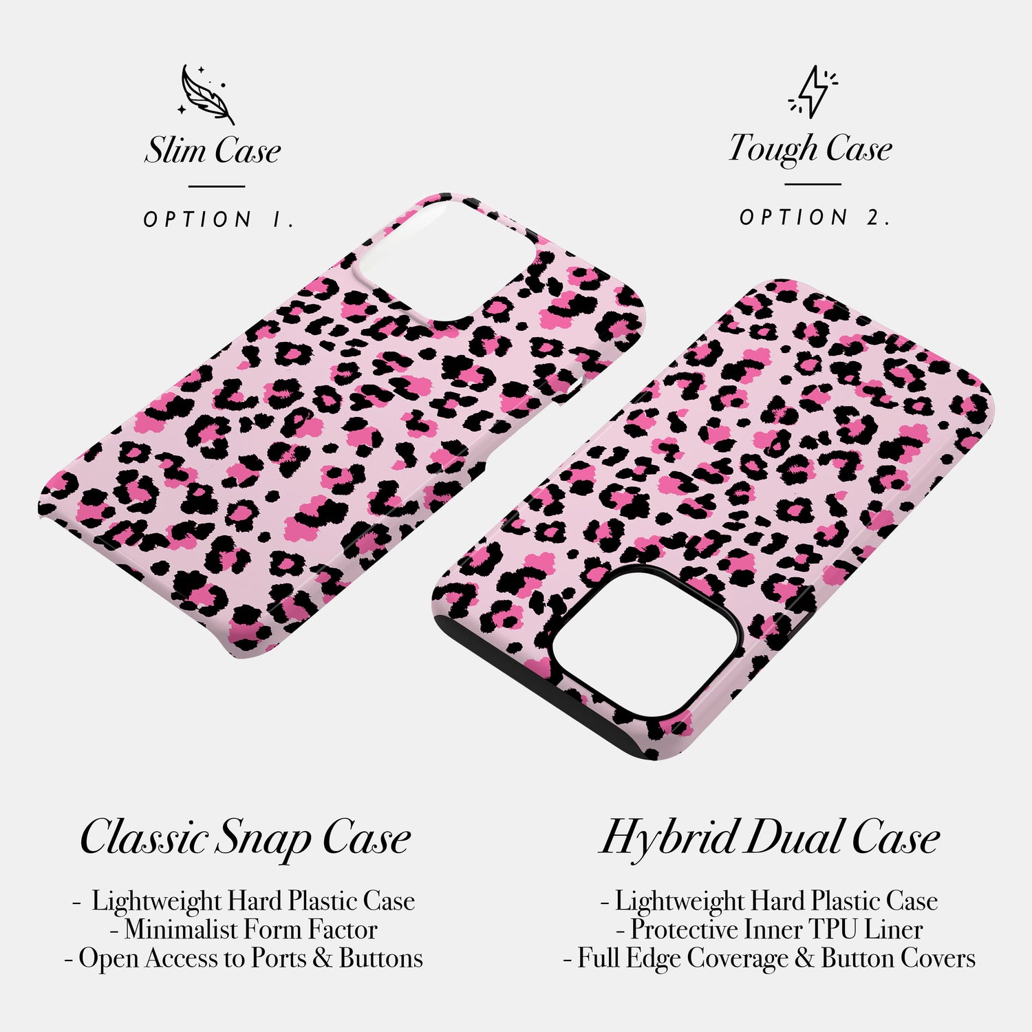 Pink Micro Leopard Print Pattern Case Phone Case