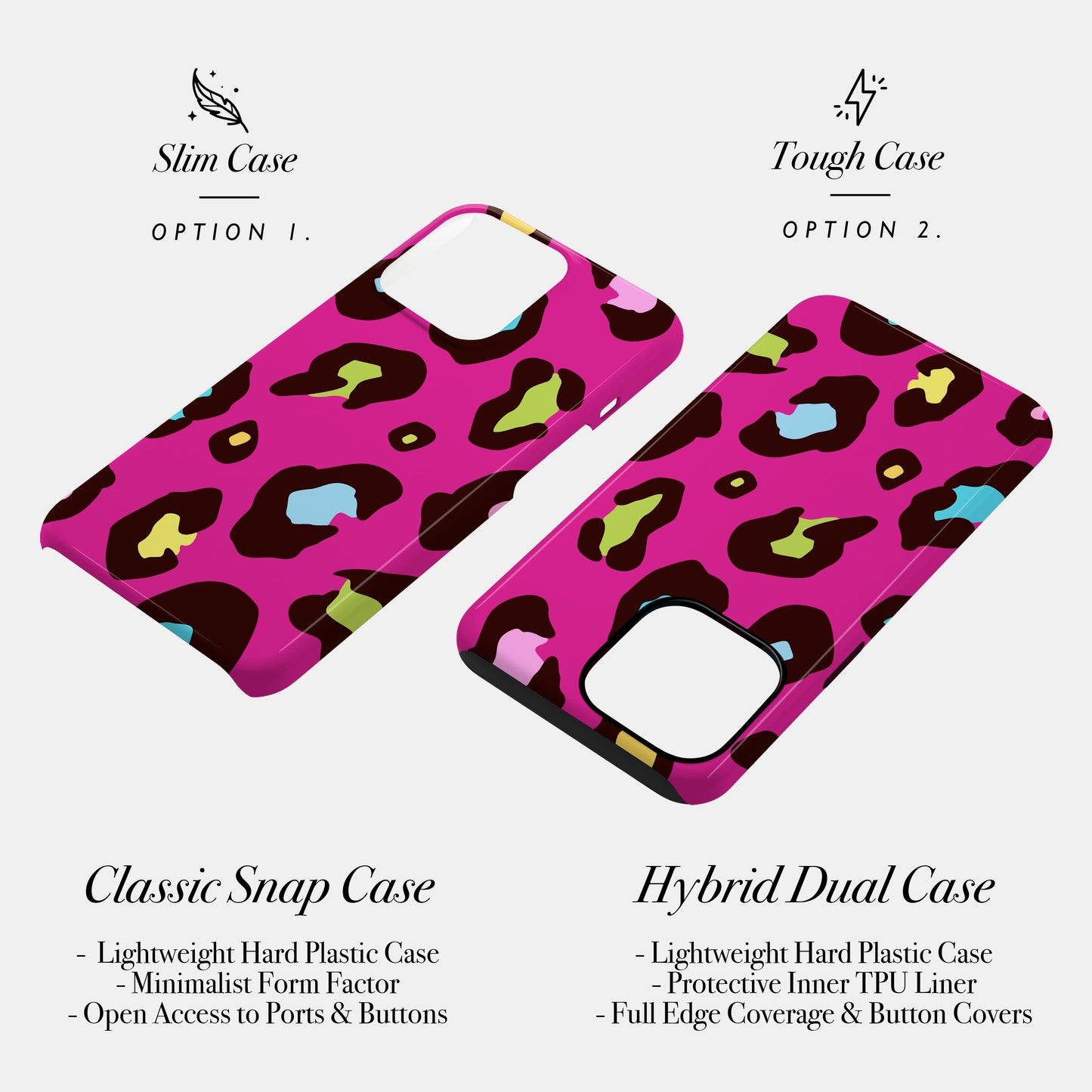 Multicolour Pink Leopard Skin Phone Case Phone Case