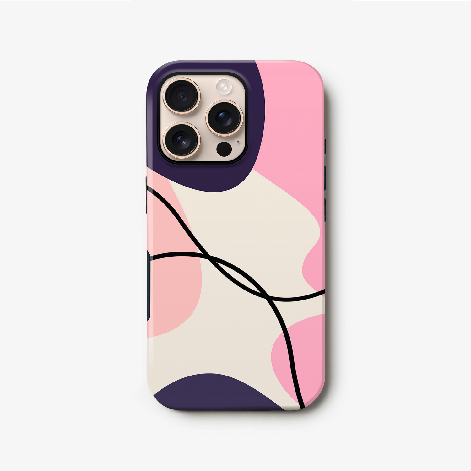 Purple and Pink Abstract Print Magsafe Case iPhone 16 Phone Case