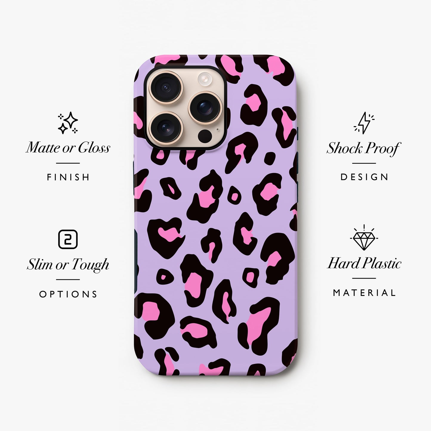 Purple Pink Candy Leopard Print Case Phone Case