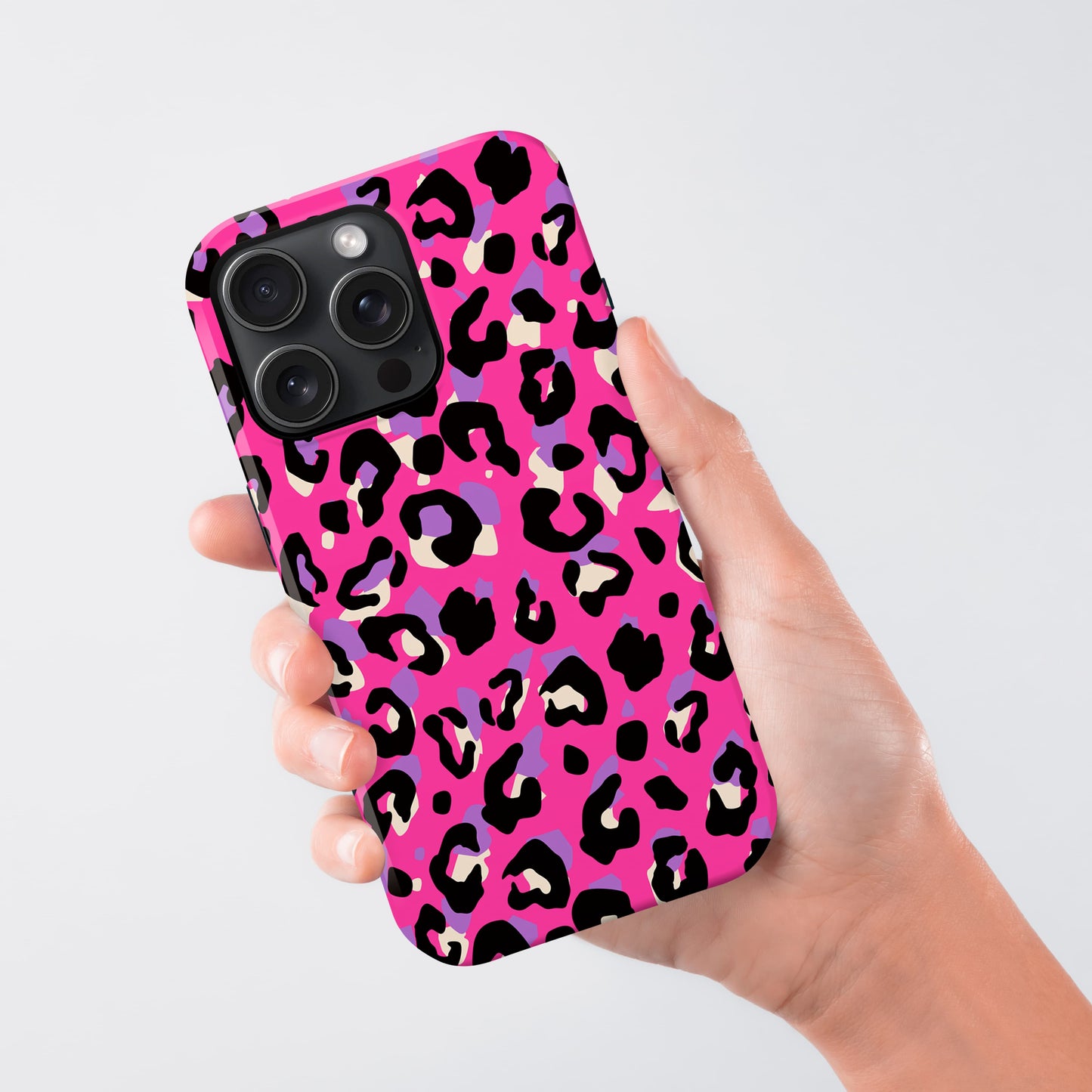 Purple and Pink Abstract Leopard Print Phone Case Phone Case