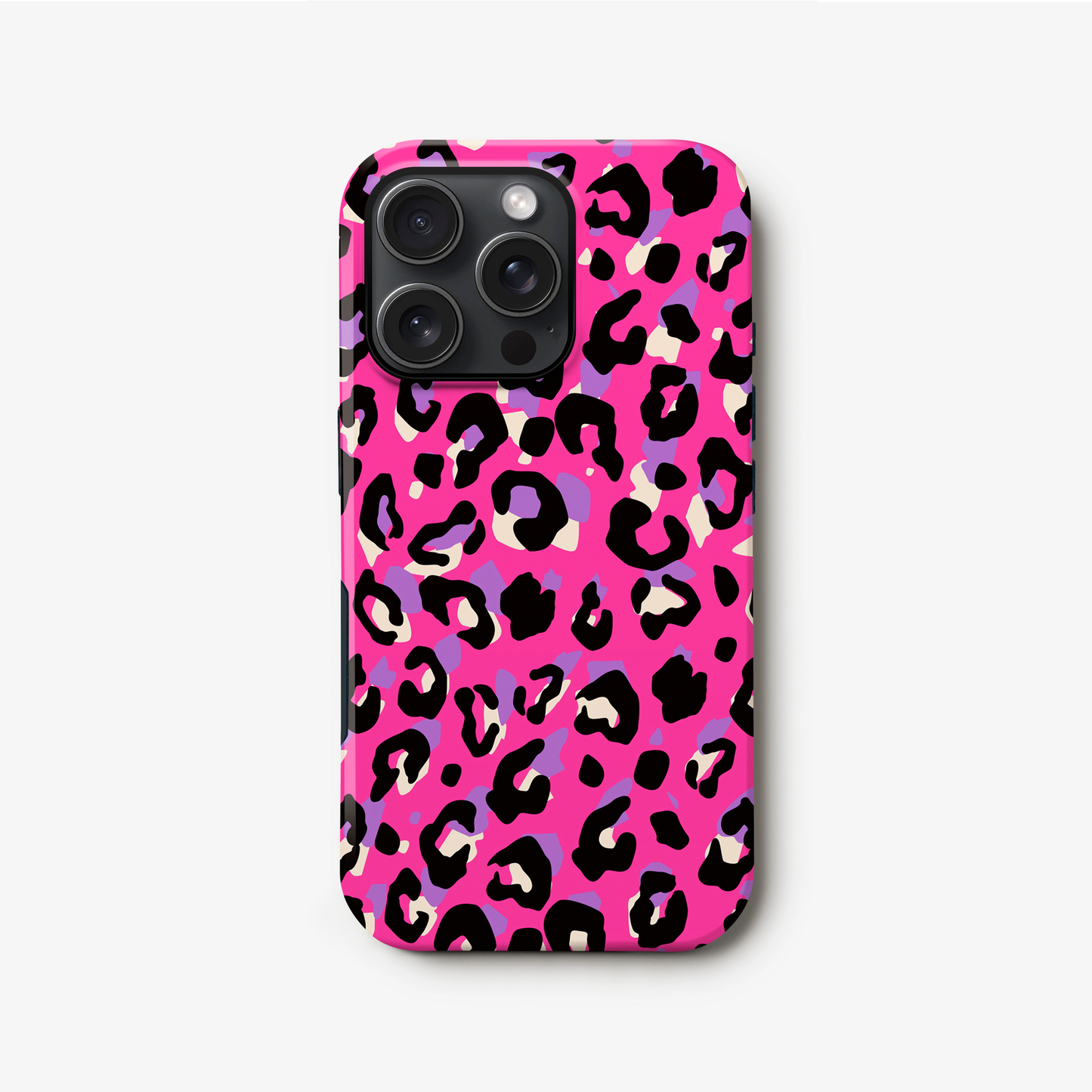 Purple and Pink Abstract Leopard Print Phone Case iPhone 16 Pro Phone Case