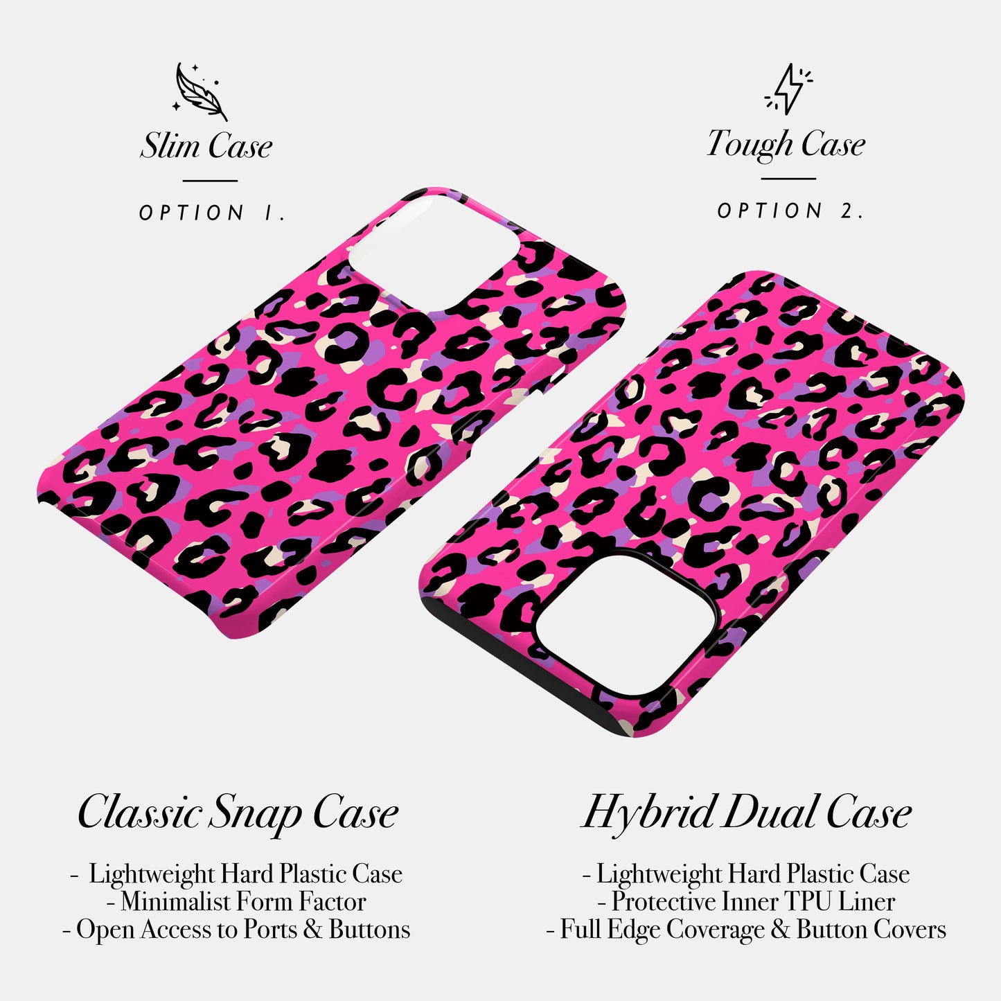 Purple and Pink Abstract Leopard Print Phone Case Phone Case