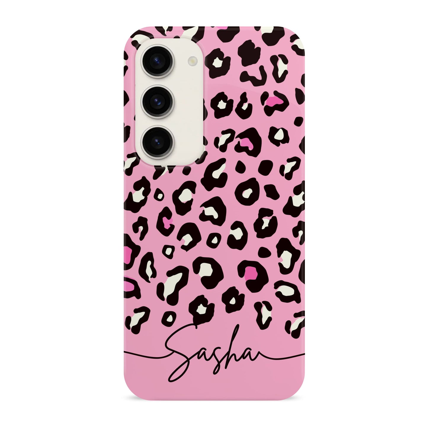 Cursive Name Baby Pink Leopard Print Case Phone Case