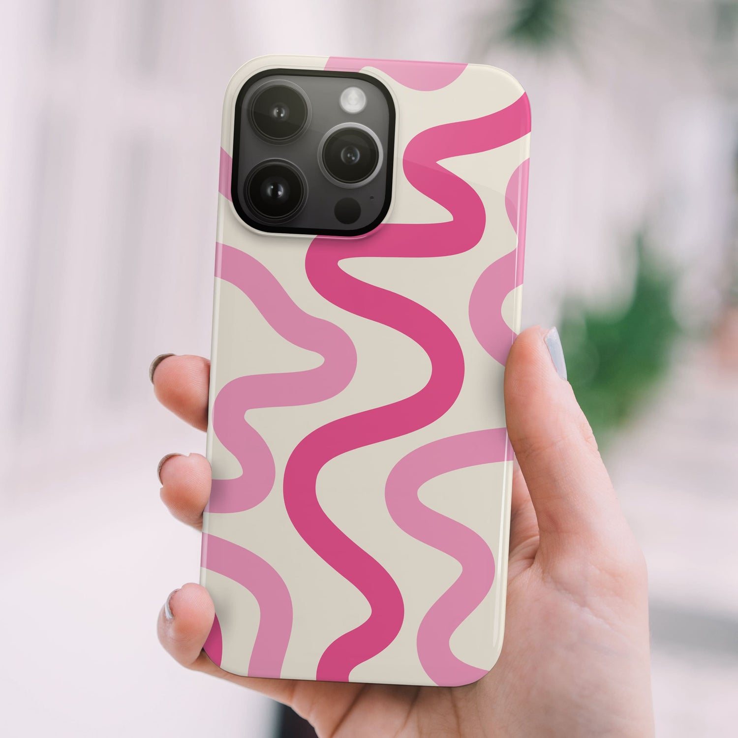 Pink Swirl Abstract Wavy Pattern Print Case  Phone Case