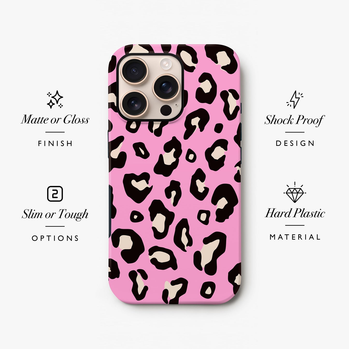 Pink Vibes Leopard Print Case Phone Case