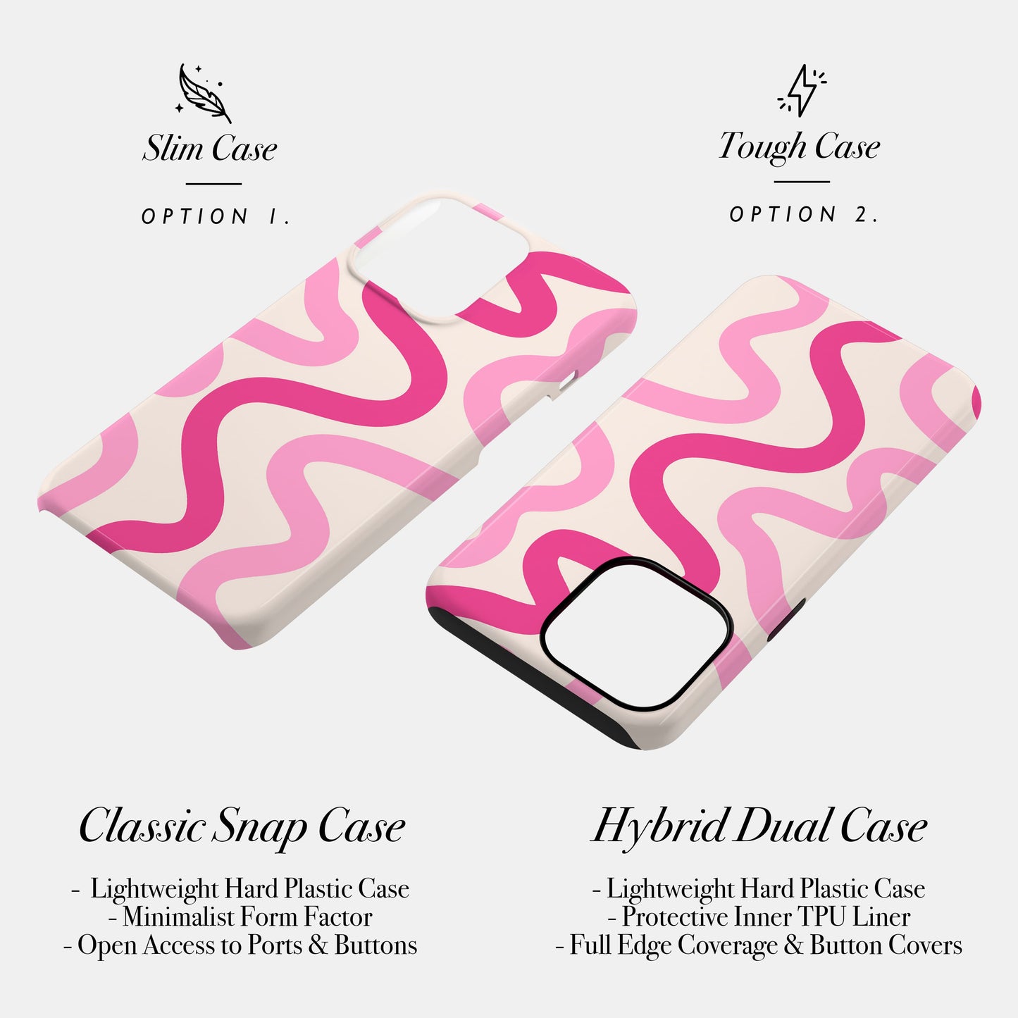 Pink Swirl Abstract Wavy Pattern Print Case Phone Case