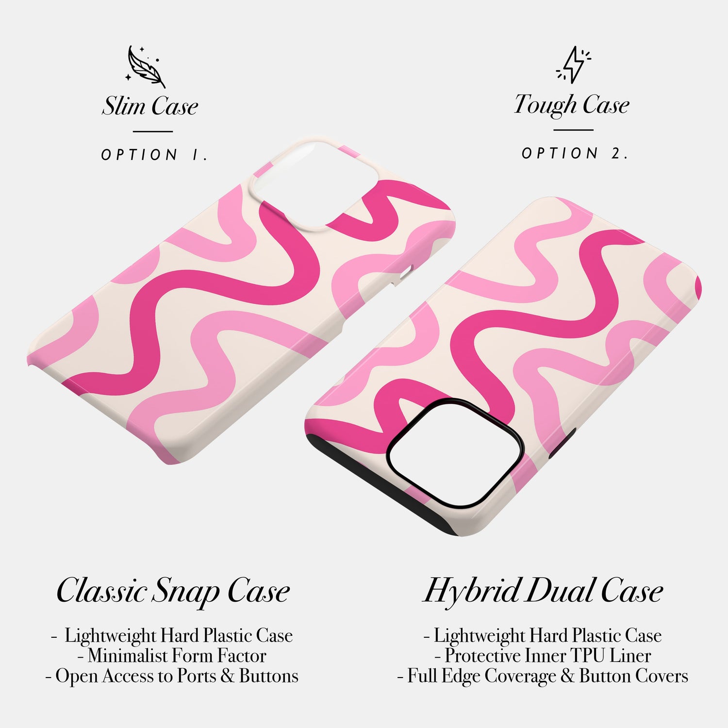 Pink Swirl Abstract Wavy Pattern Print Case Phone Case