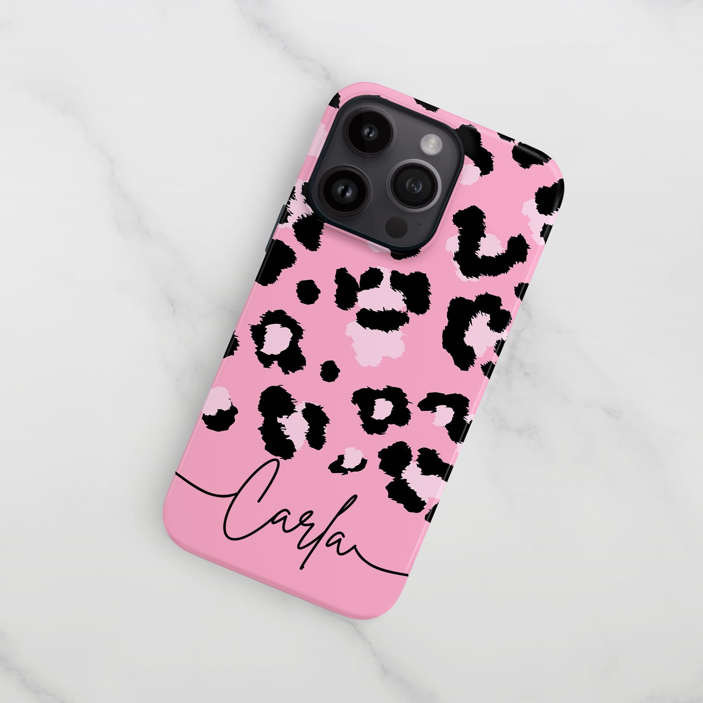 Baby Pink Leopard Print Personalised Phone Case Phone Case