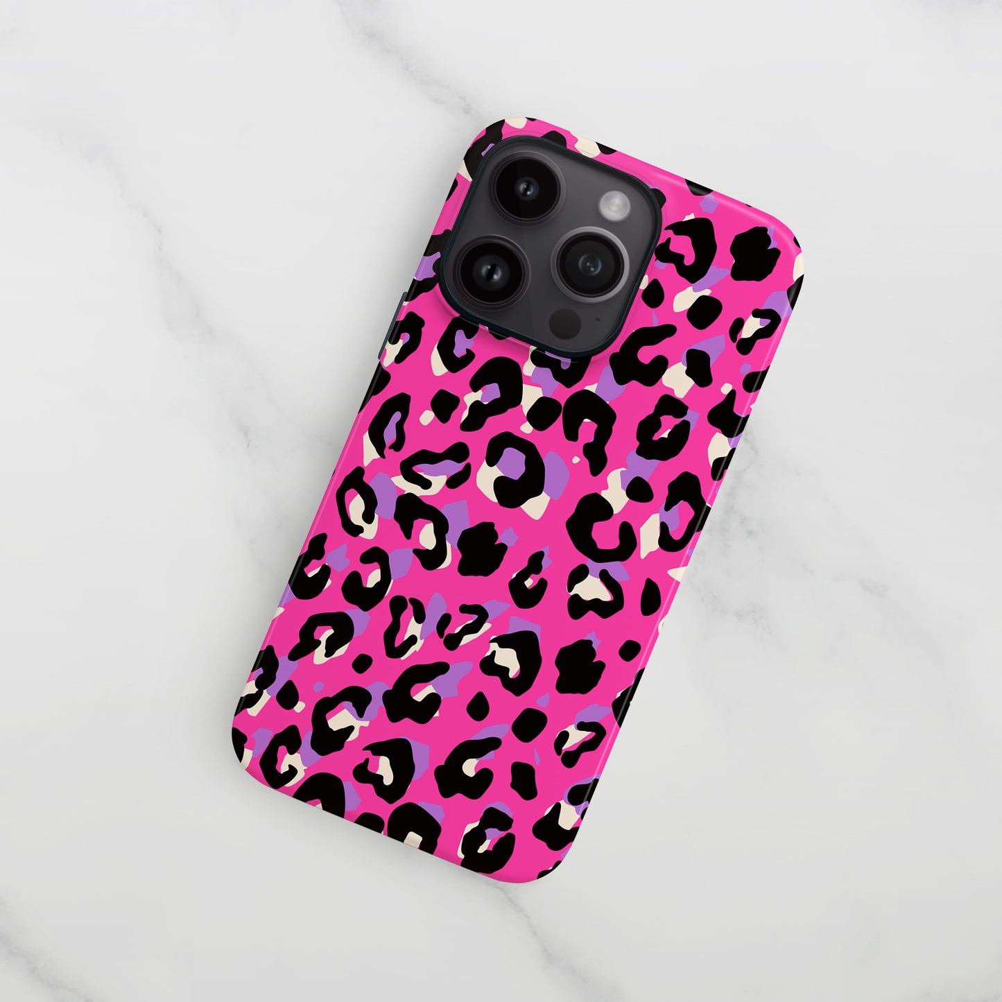 Purple and Pink Abstract Leopard Print Phone Case Phone Case