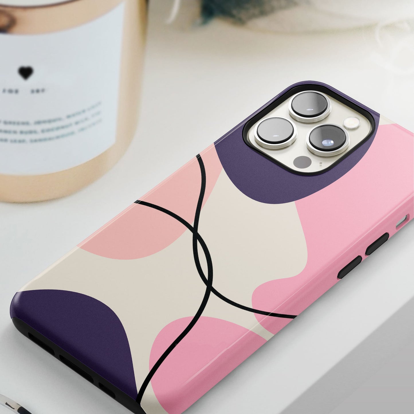 Purple and Pink Abstract Print Magsafe Case Phone Case