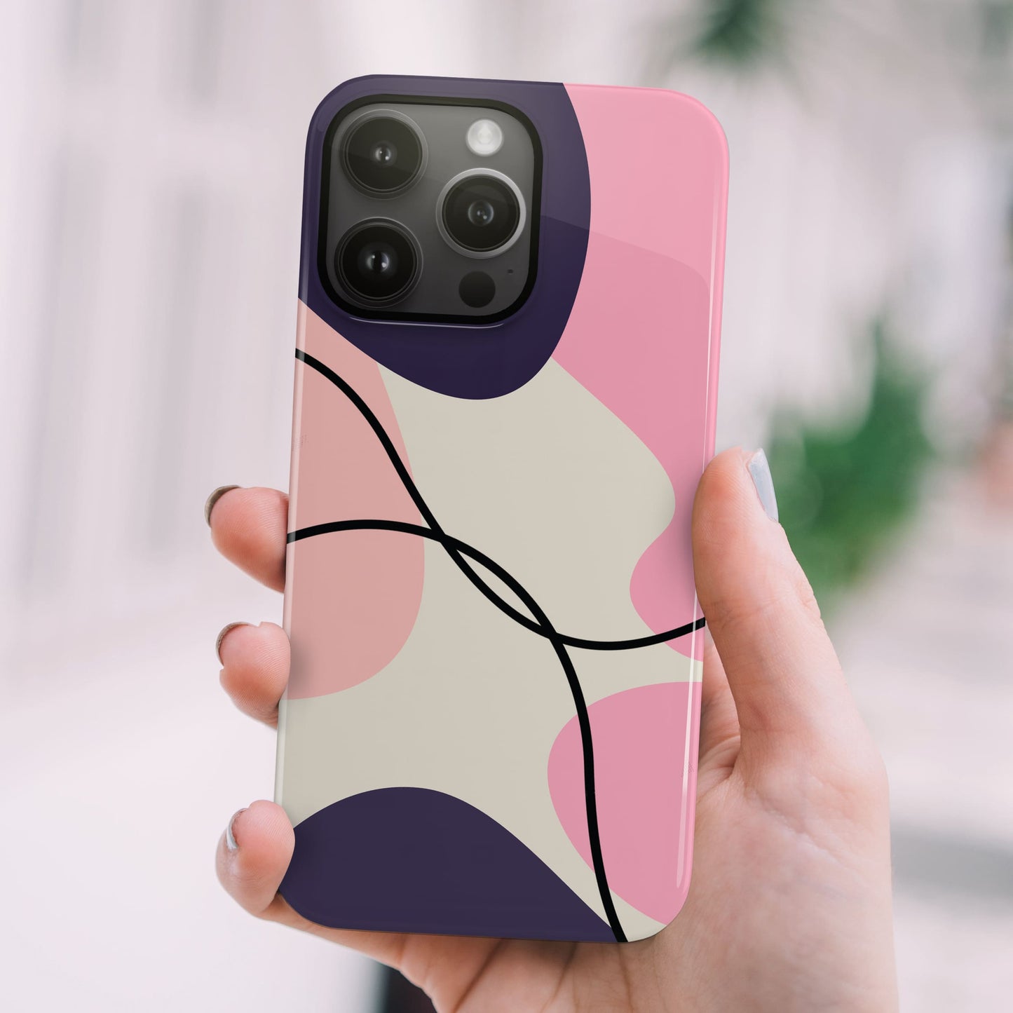 Purple and Pink Abstract Print Magsafe Case Phone Case