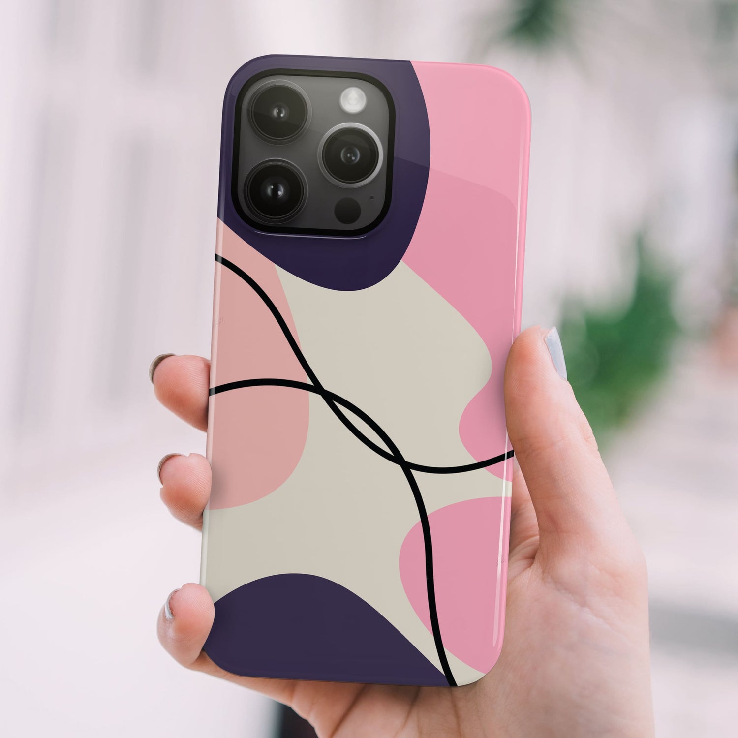 Purple and Pink Abstract Print Magsafe Case Phone Case